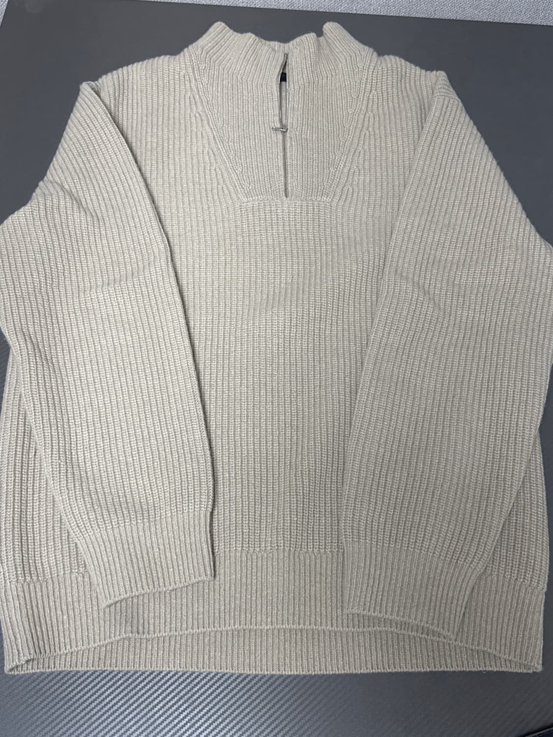 Jill stuart new york 하프 짚업 니트 베이지 XL 상품이미지1