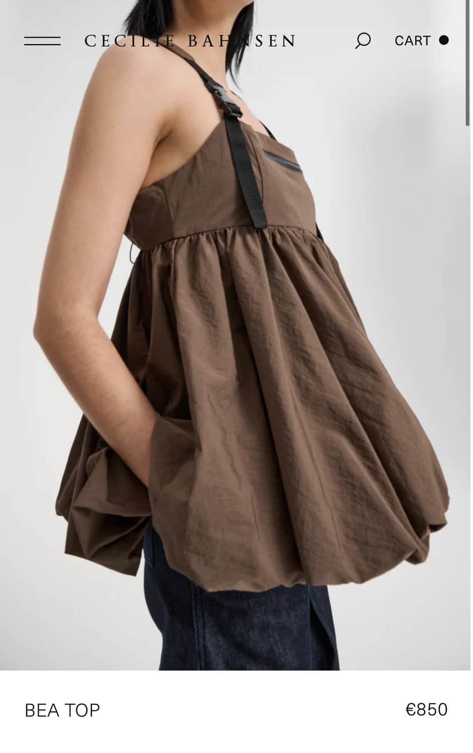 [8]세실리에 반센 BEA 버클 퍼프 블라우스/브라운 상품이미지10