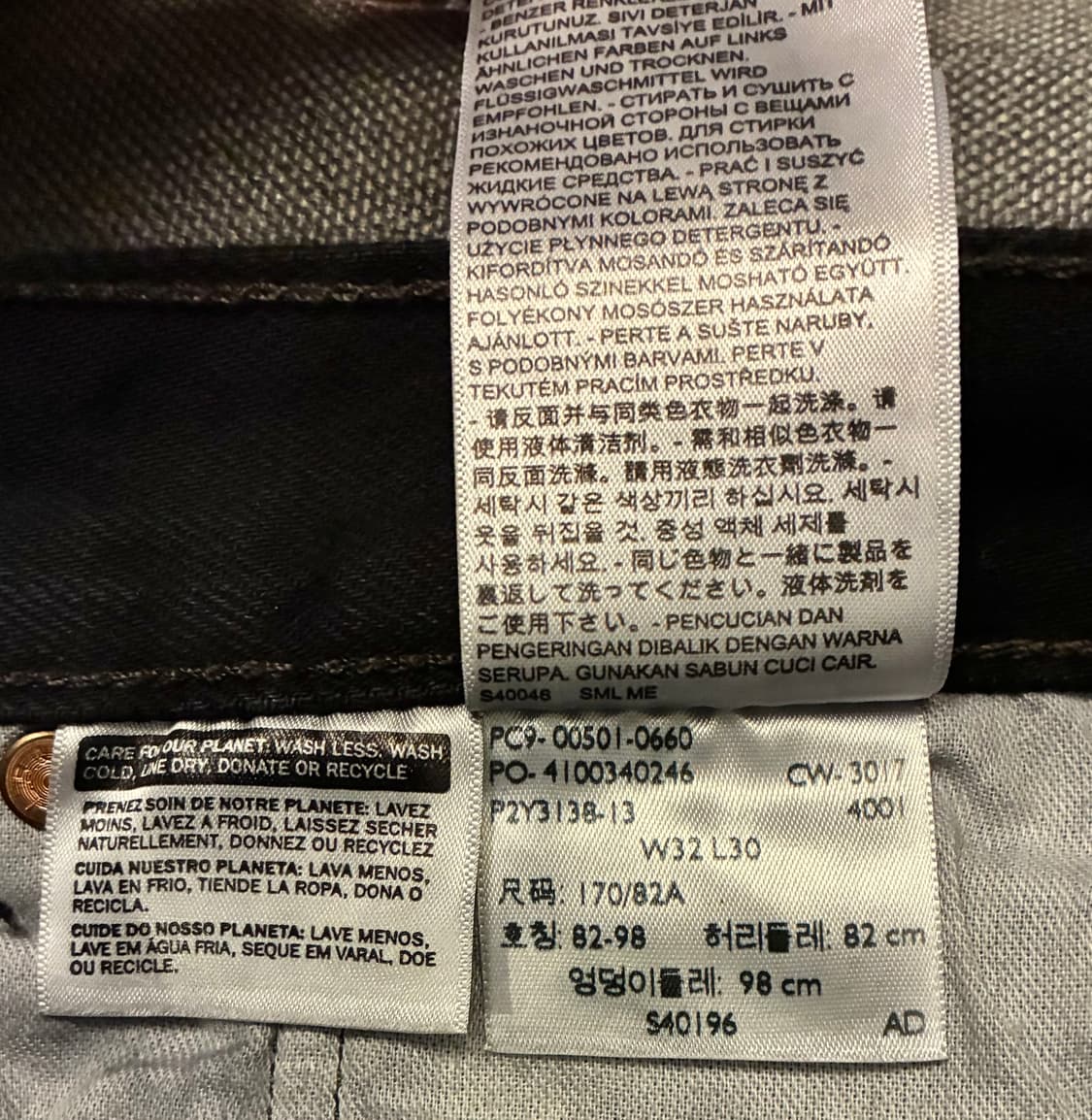 (31~32)Levis 리바이스 501 흑청 데님 블랙진 청바지 상품이미지9