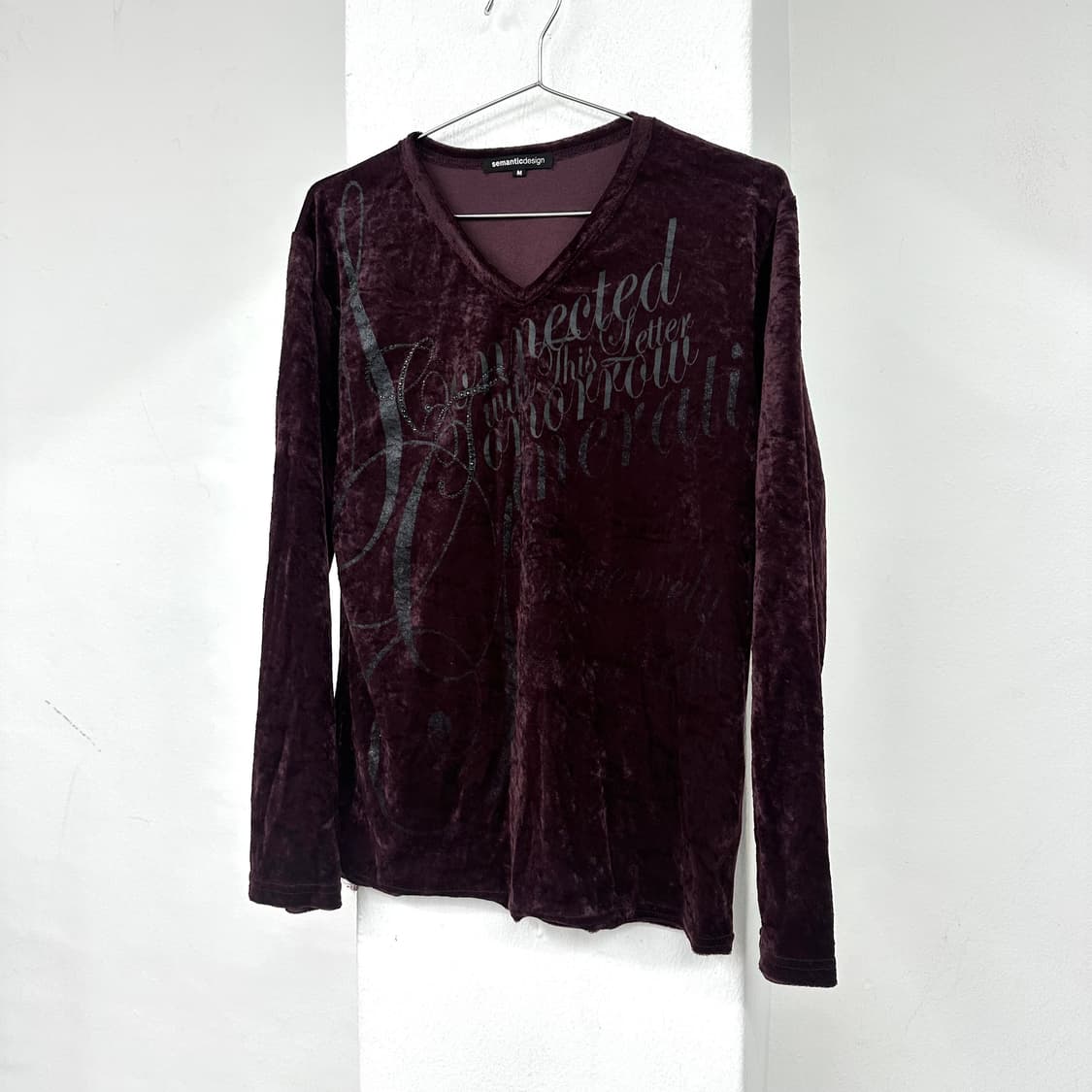 Semantic design lettering burgundy sleev 상품이미지4