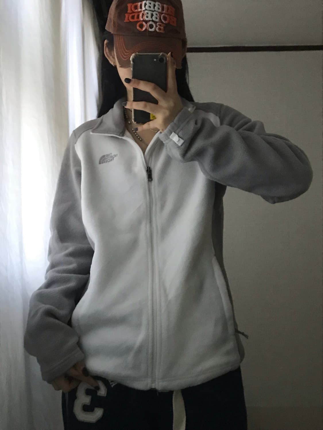 노페 화이트 그레이 나그랑 후리스 상품이미지5