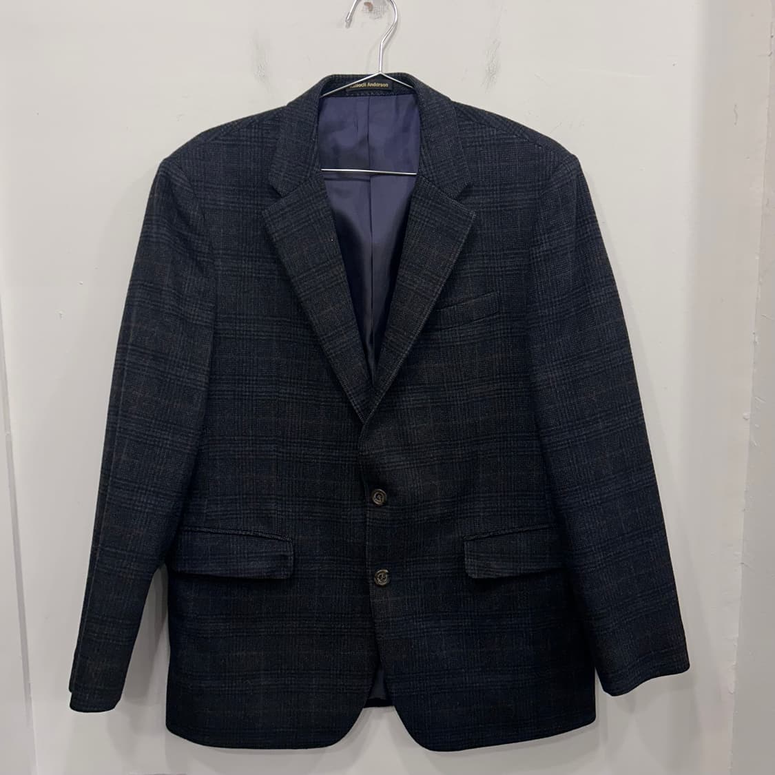 킨록 앤더슨 울모직 투버튼 체크 블레이져 상품이미지2