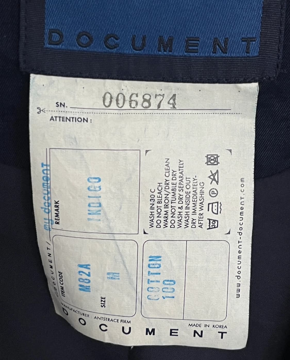 도큐먼트 블루종 m  상품이미지3