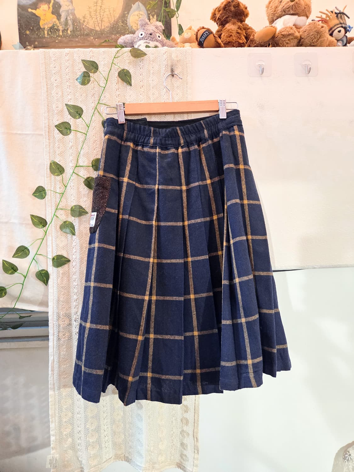 체크 미디 스커트 상품이미지4