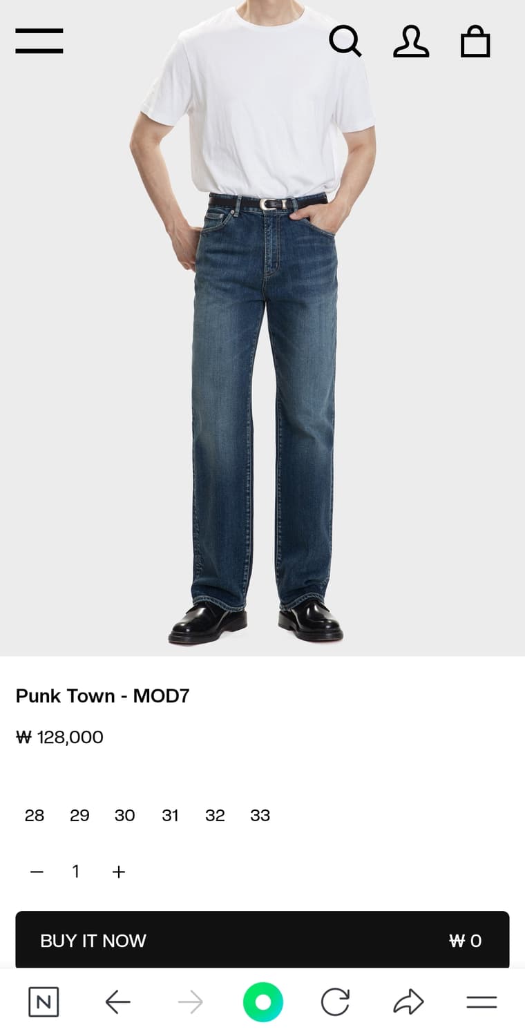 모드나인 진청 스트레이트핏 상품이미지1