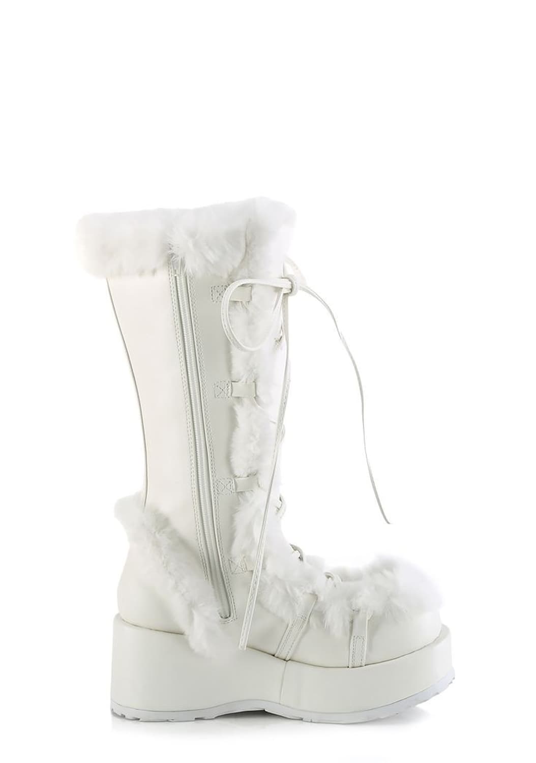 돌스킬 dollskill 화이트 퍼 부츠 통굽 상품이미지2