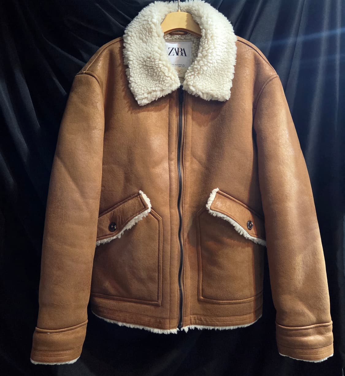 자라 ZARA 무스탕 자켓 브라운 상품이미지1