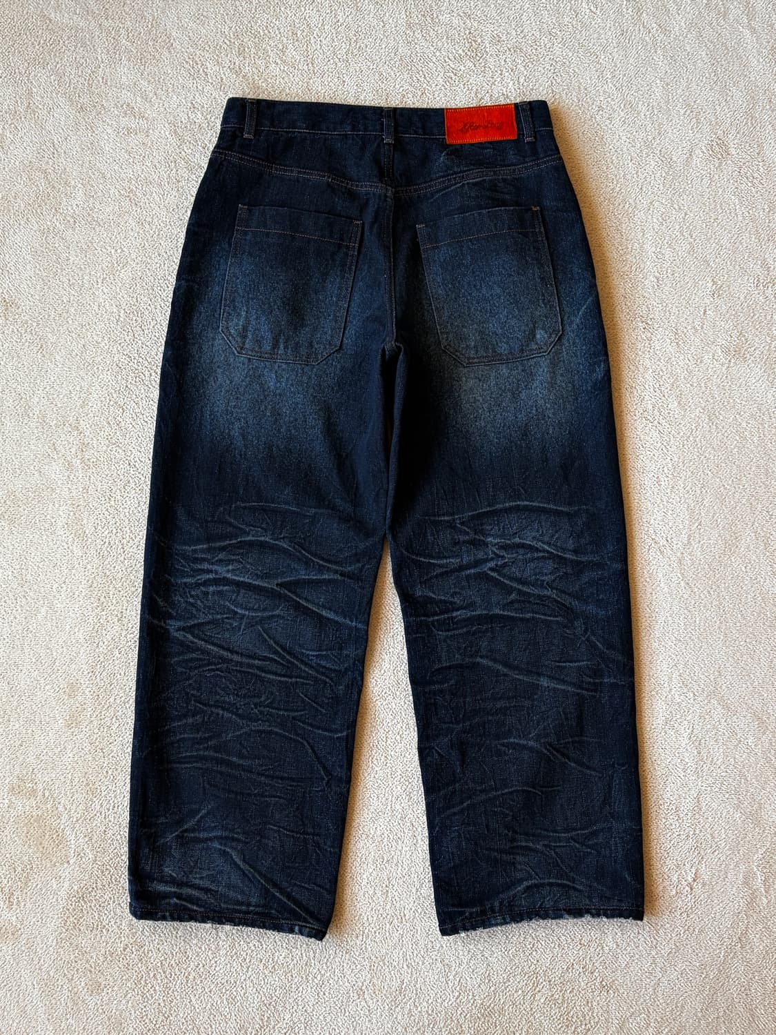 애프터프레이 와이드 링클 워시드 데님 진스 인디고 상품이미지5