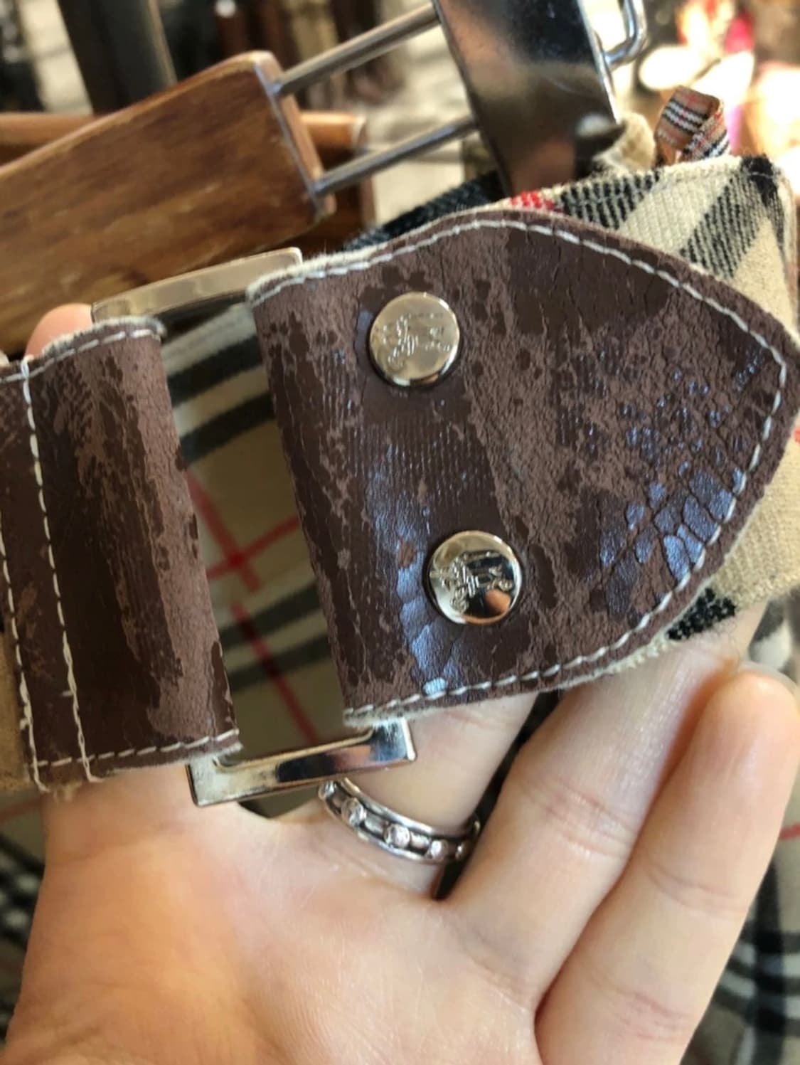 Burberry belt set beige check mini skirt 상품이미지7