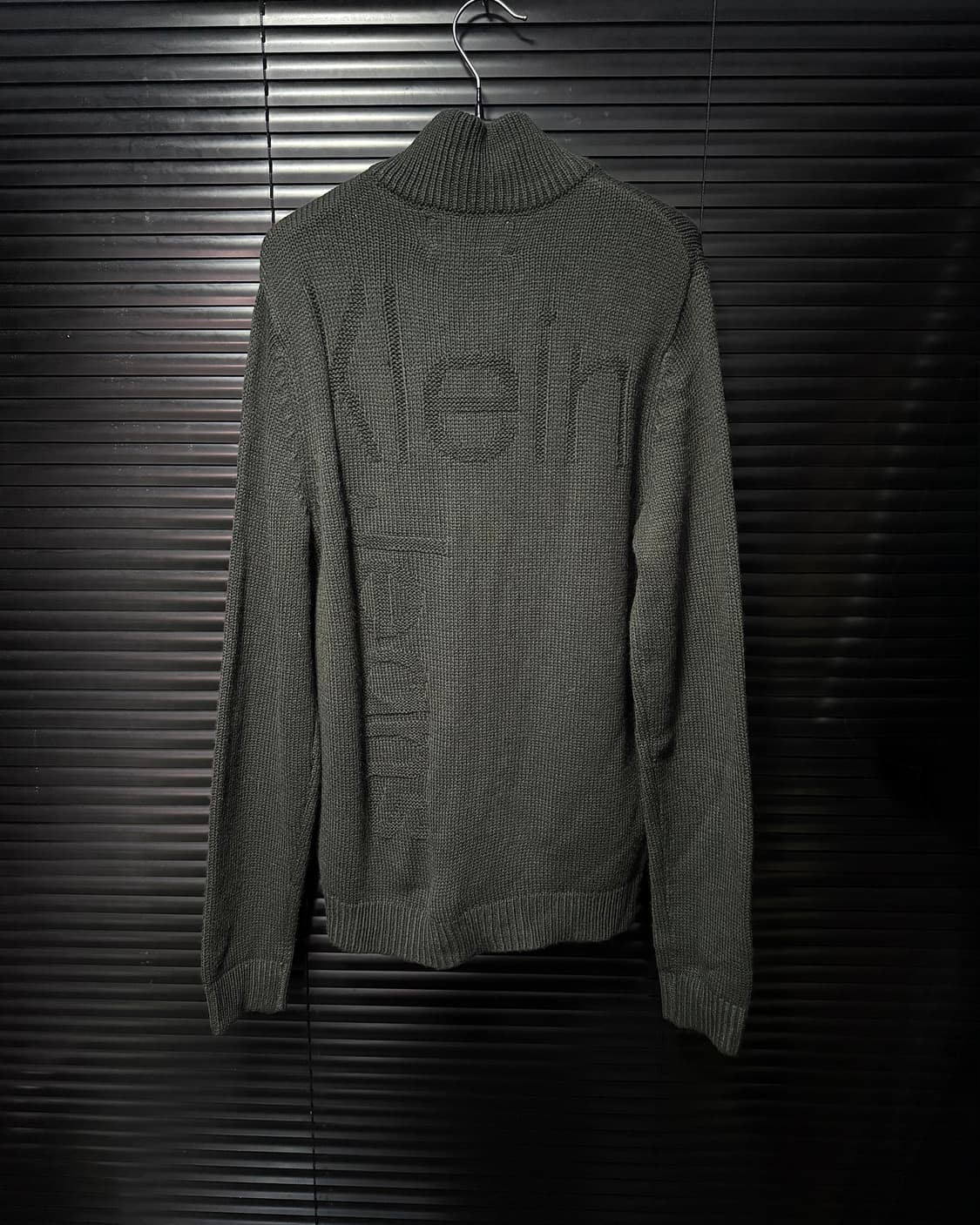 캘빈클라인 진스 ck 카키 니트 집업 스웨터 터틀넥 목폴라 하이넥 M 상품이미지5
