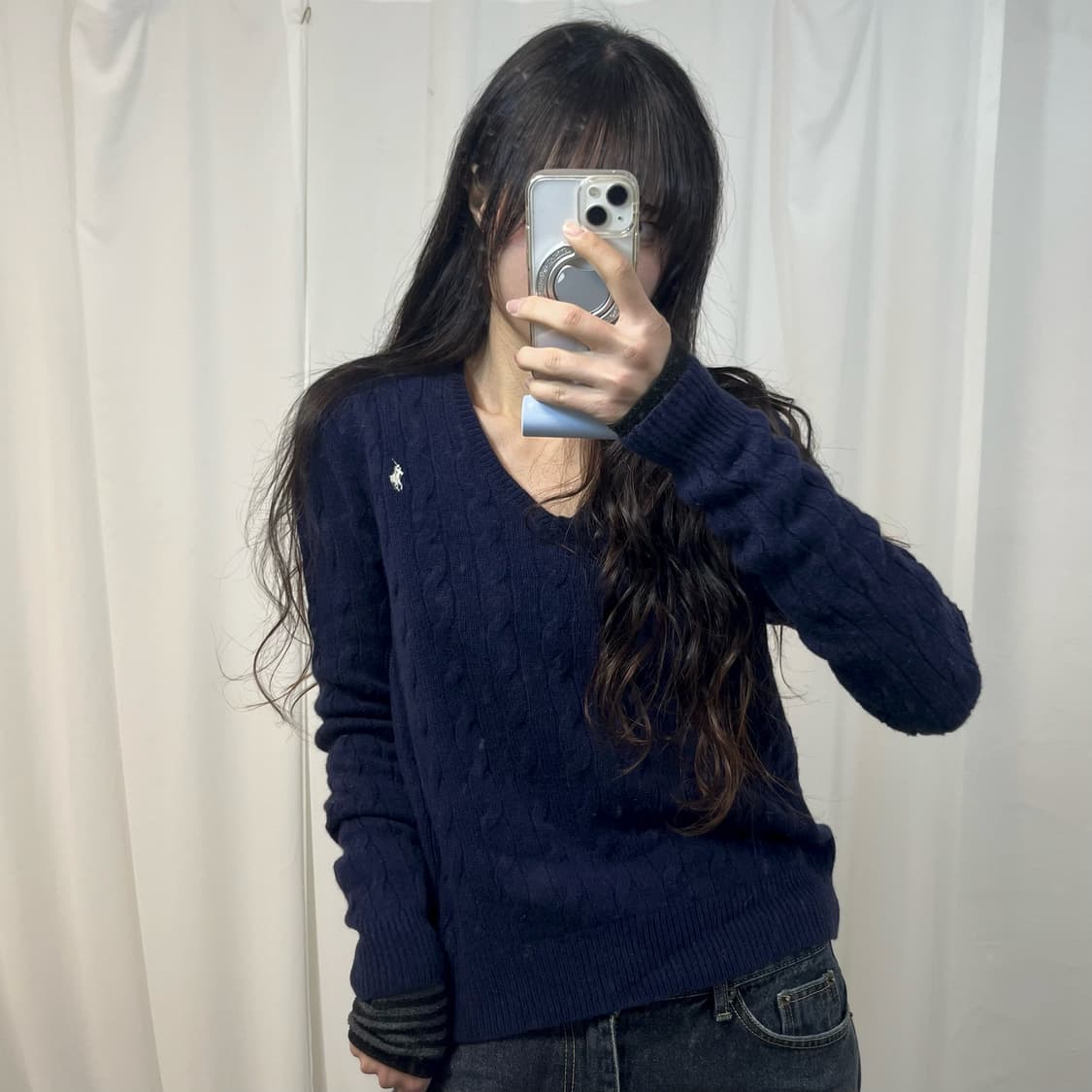 Polo Navy Cable Knit 상품이미지1