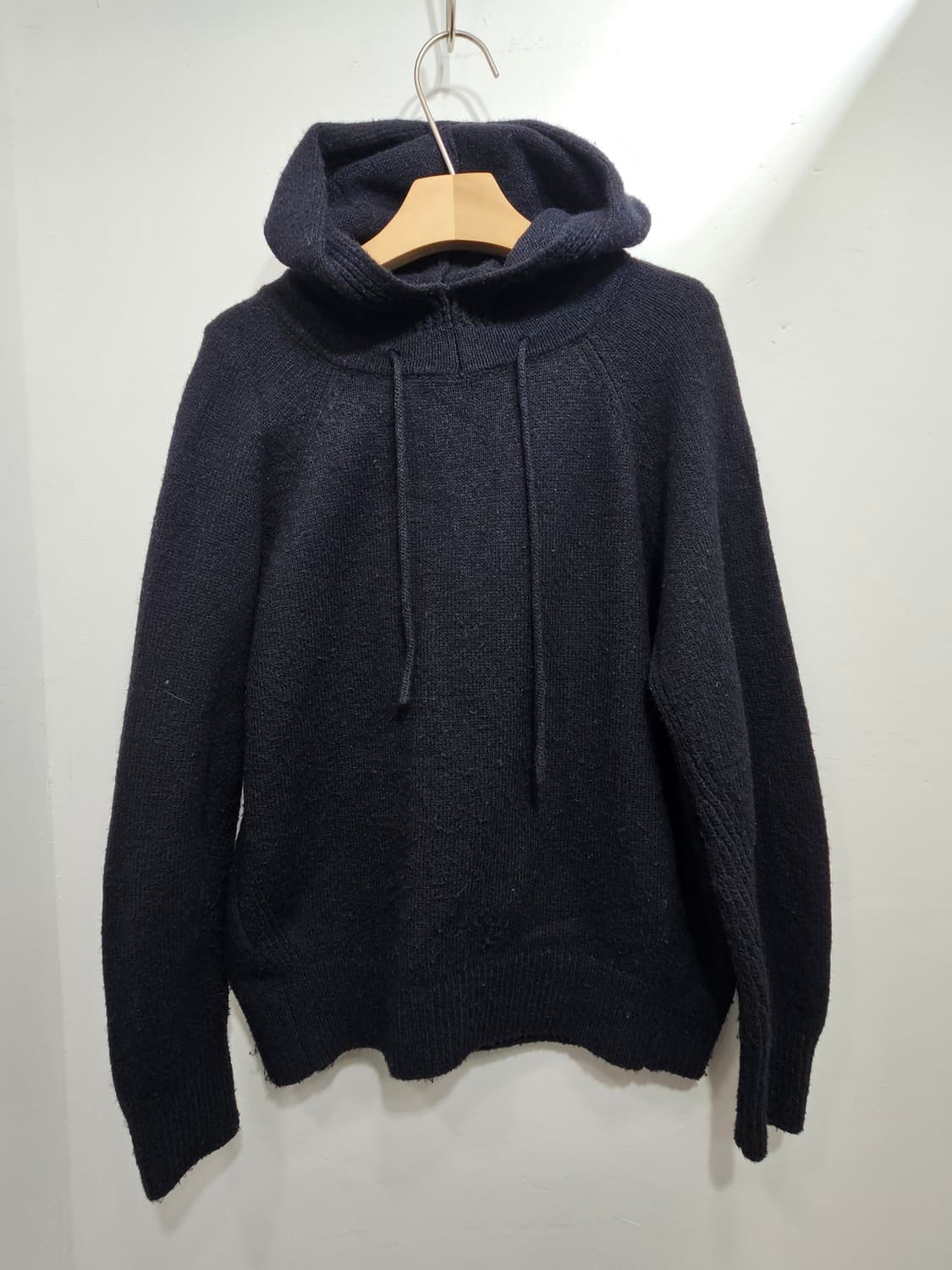 엔니튜드(enNittude) 울캐시미어 혼방 후드 니트 네이비 상품이미지5