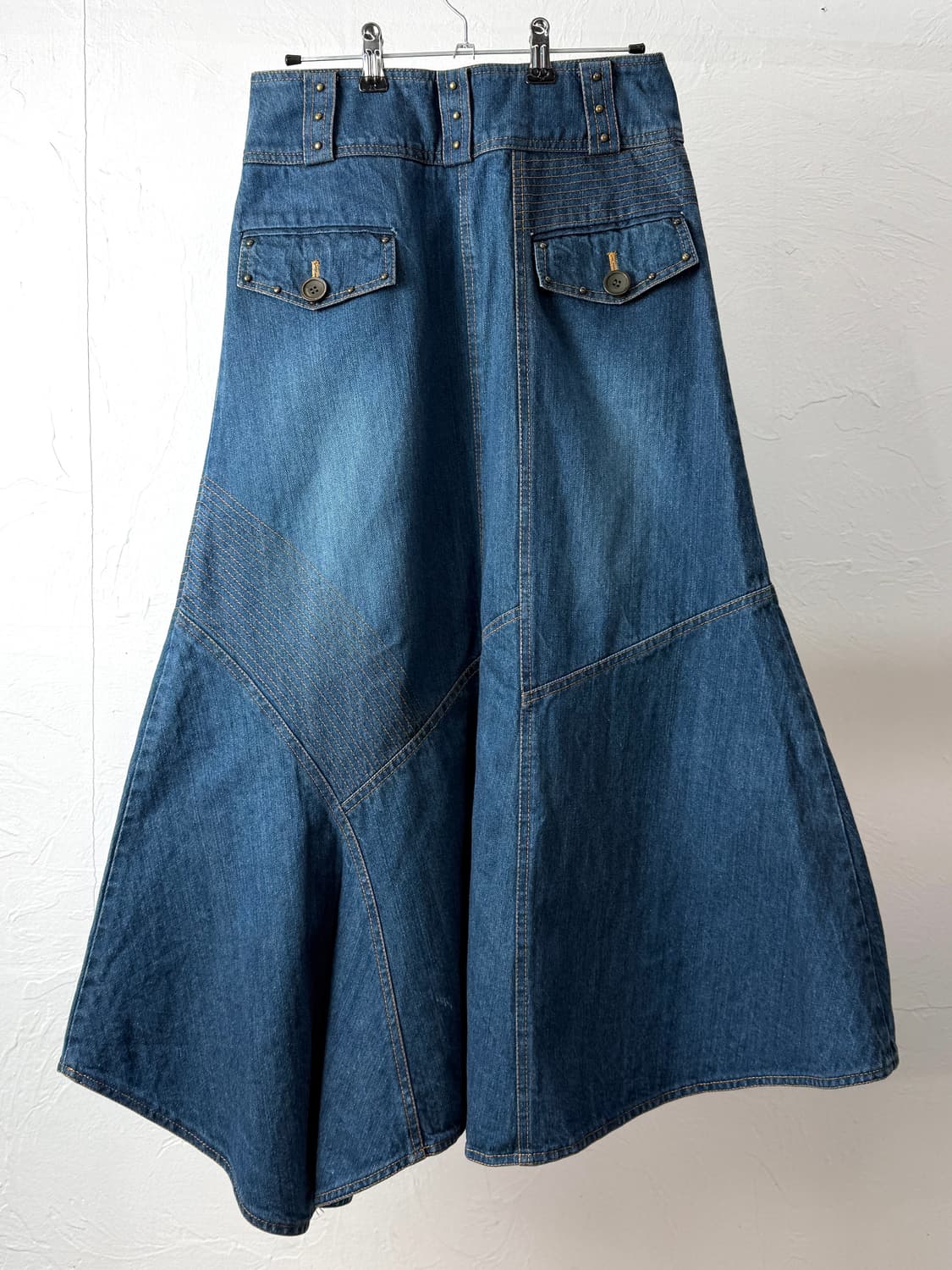 Zizou 사선 절개 데님 스커트 상품이미지5