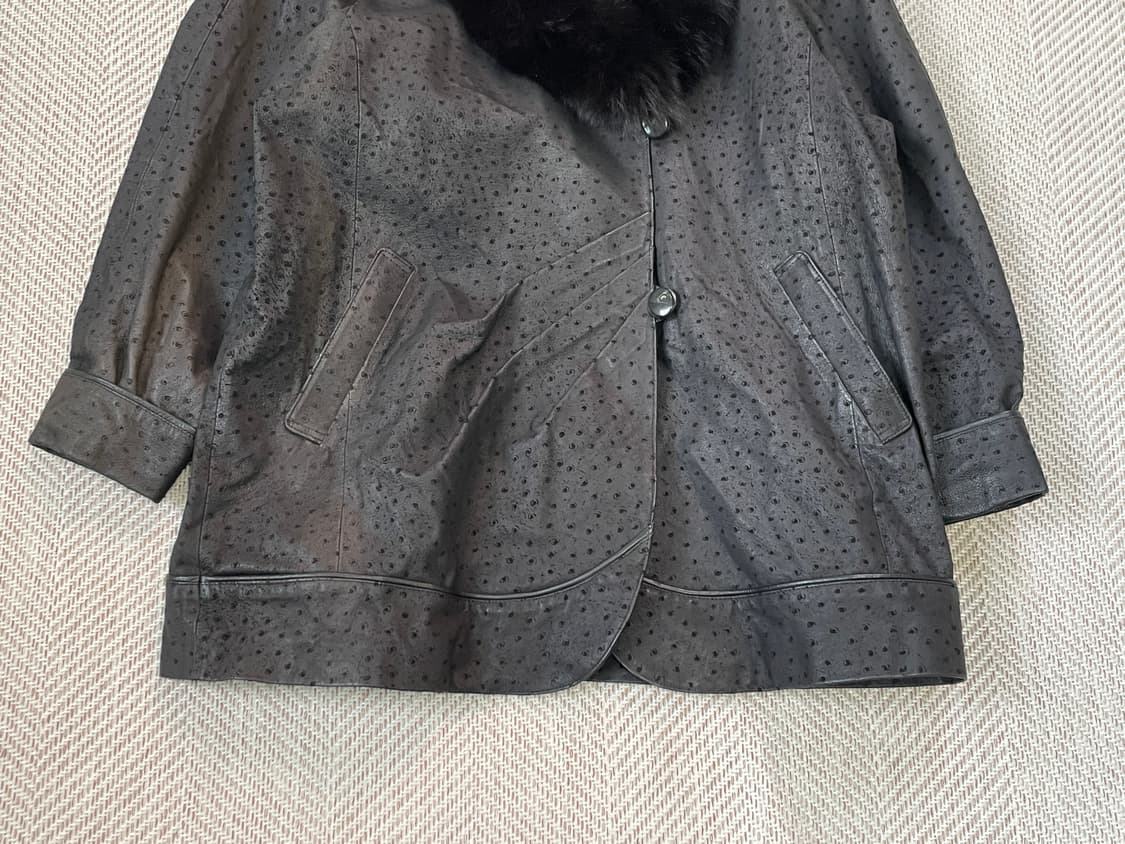 Georges 돈피 텍스처 위드 퍼카라 코트 J03352 상품이미지2