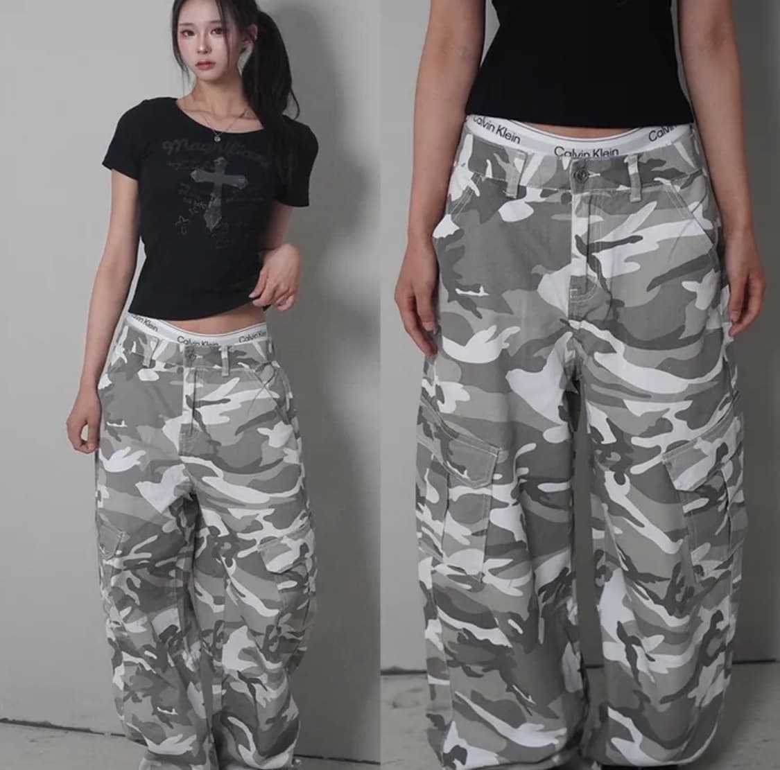 화이트 카모 밀리터리 카고 팬츠 상품이미지1