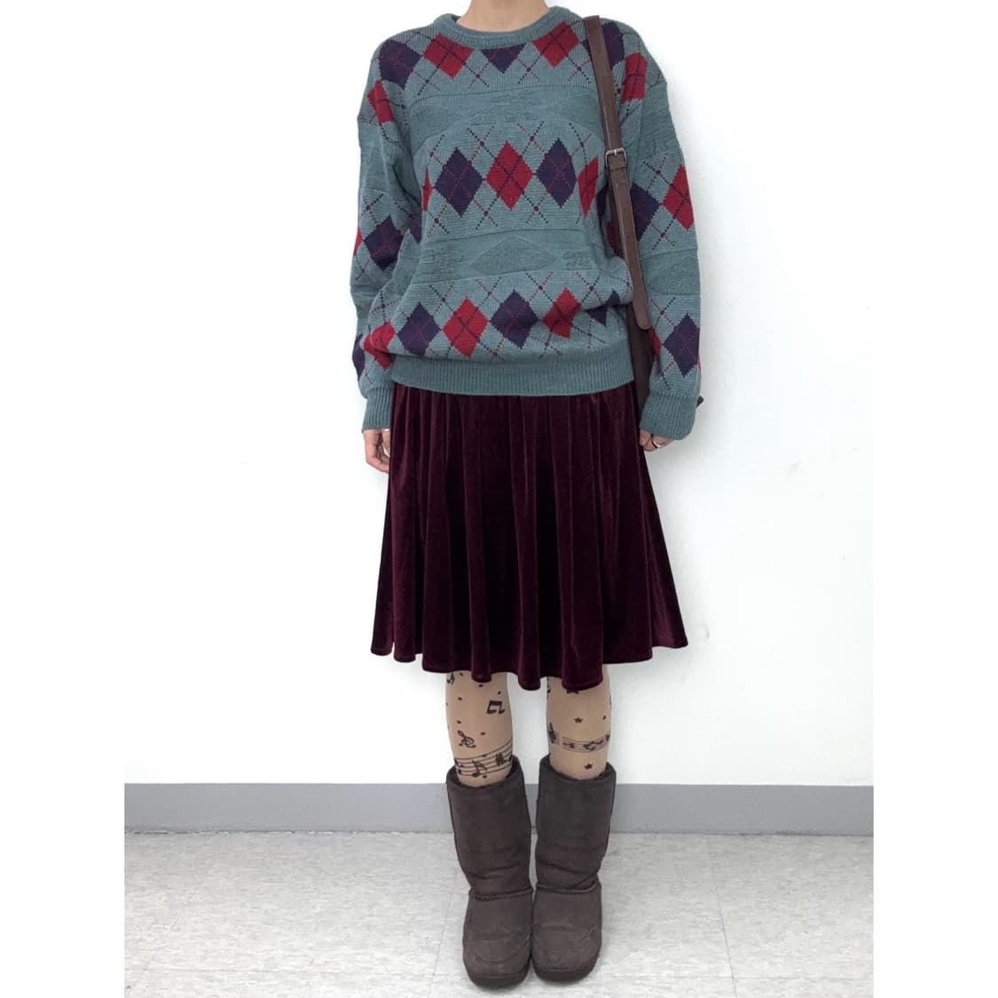 빈티지 아가일 울 니트 스웨터 상품이미지2