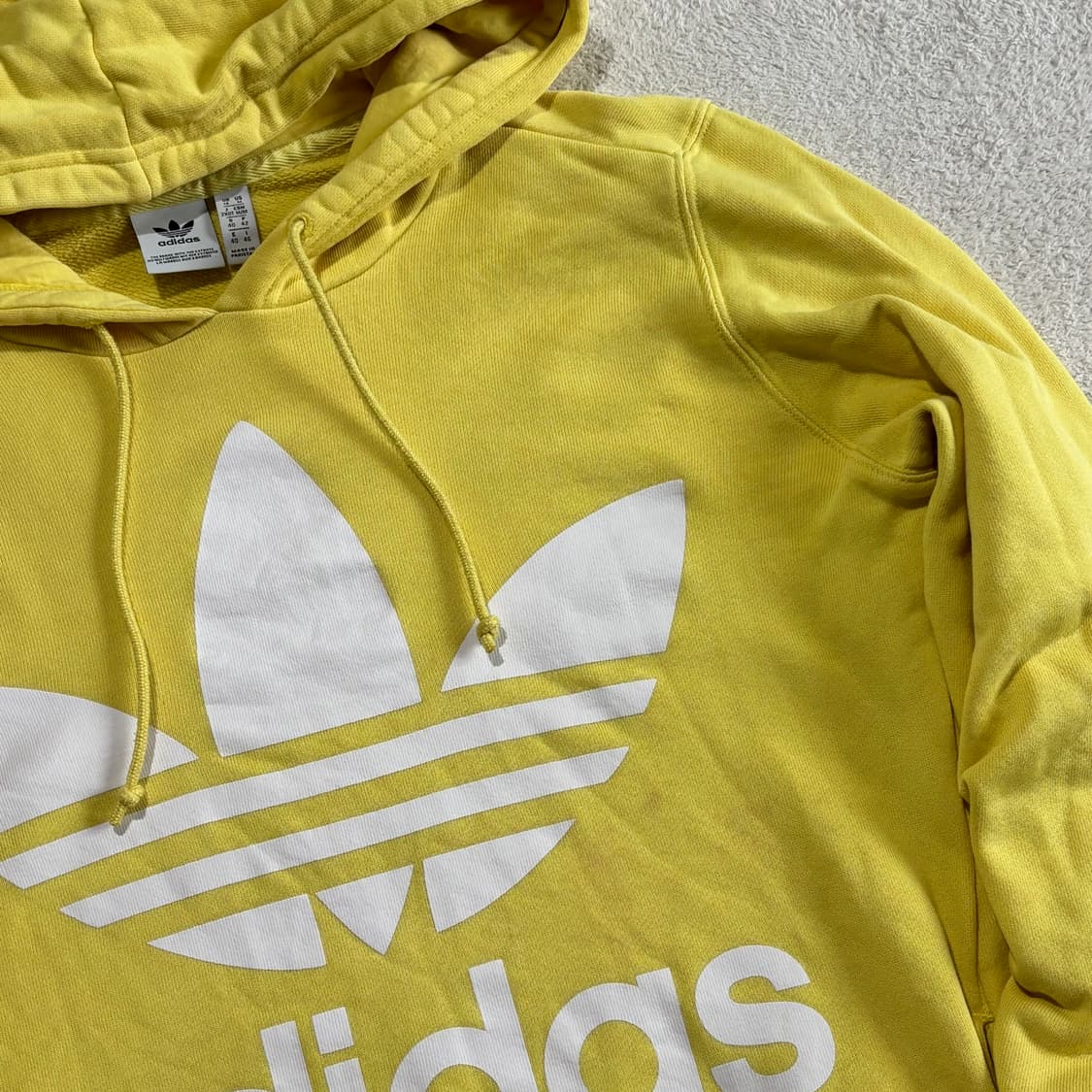 아디다스 파이어버드 옐로우 노랑 빅 로고 후드티 상품이미지4