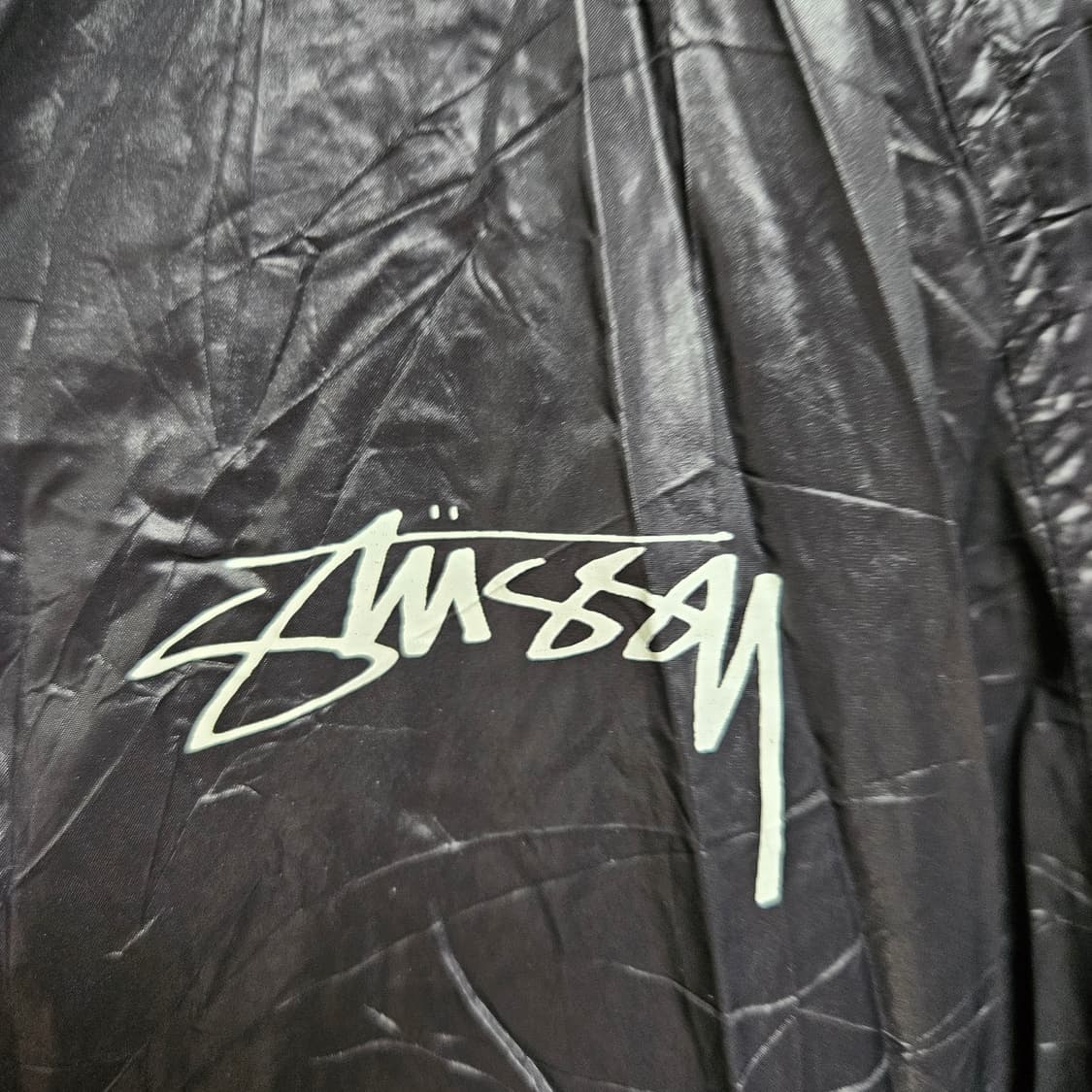 (XXL) 스투시 비치 쉘 링클 나일론 자켓 블랙 상품이미지2