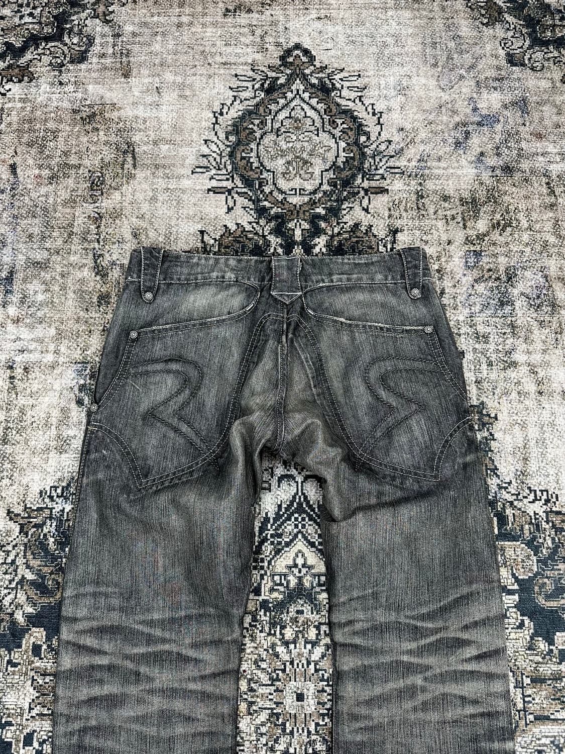 Obelisk stone washing bootscut jeans 상품이미지5