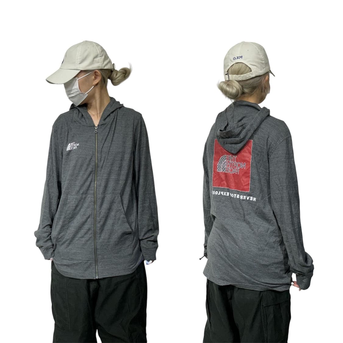 노스페이스 그레이 후드집업 져지 M 상품이미지1