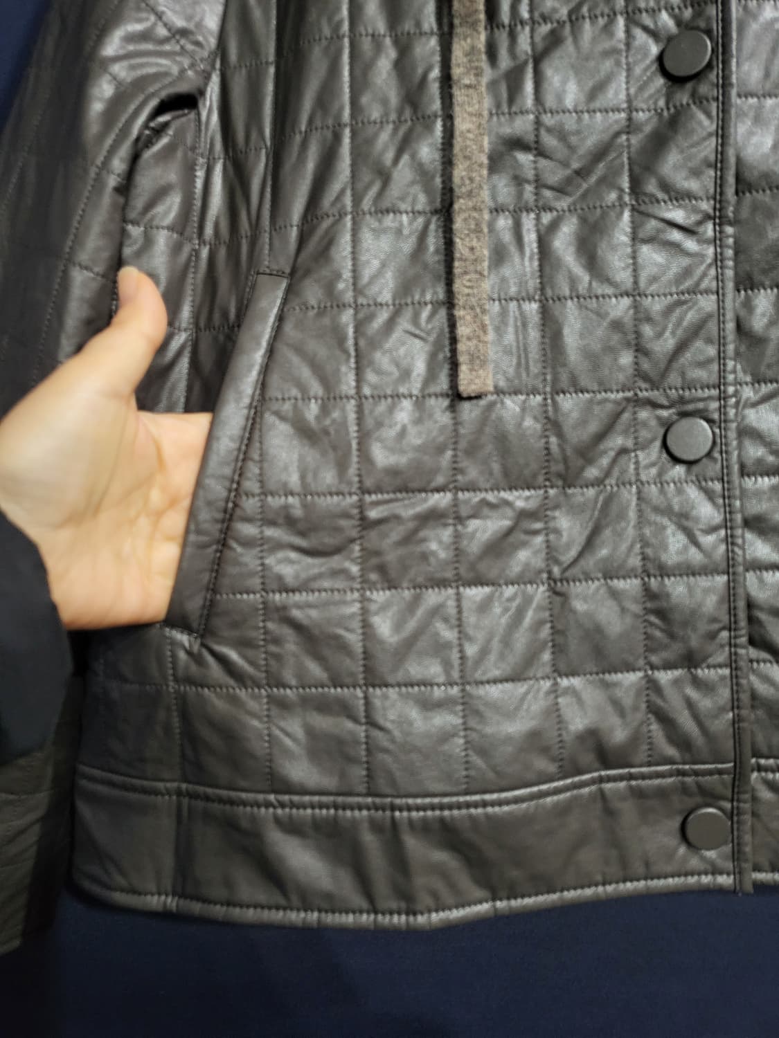 ROOM9 합성가죽 퀼팅후드자켓(새상품) 상품이미지3