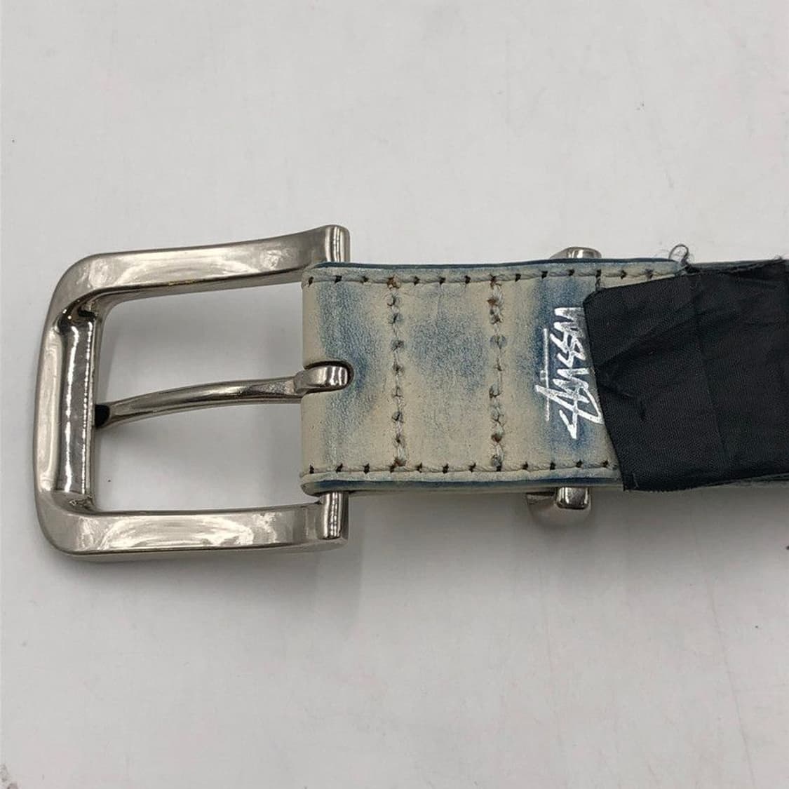 스투시 아가일 스티치 레더 벨트 크림 상품이미지3