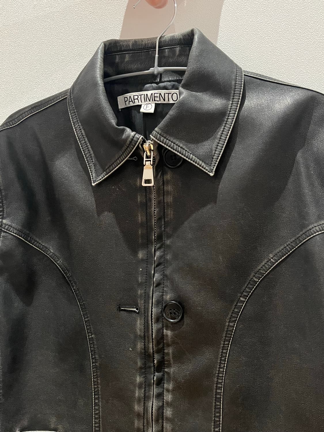 파르티멘토우먼 가죽 자켓 다크브라운 상품이미지3