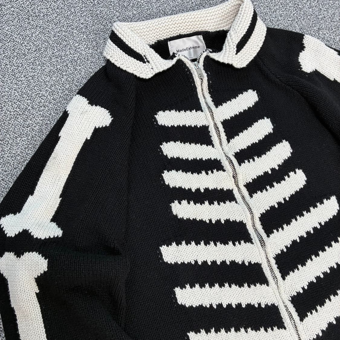 <빈티지 해골 니트 집업> No.1590 상품이미지8