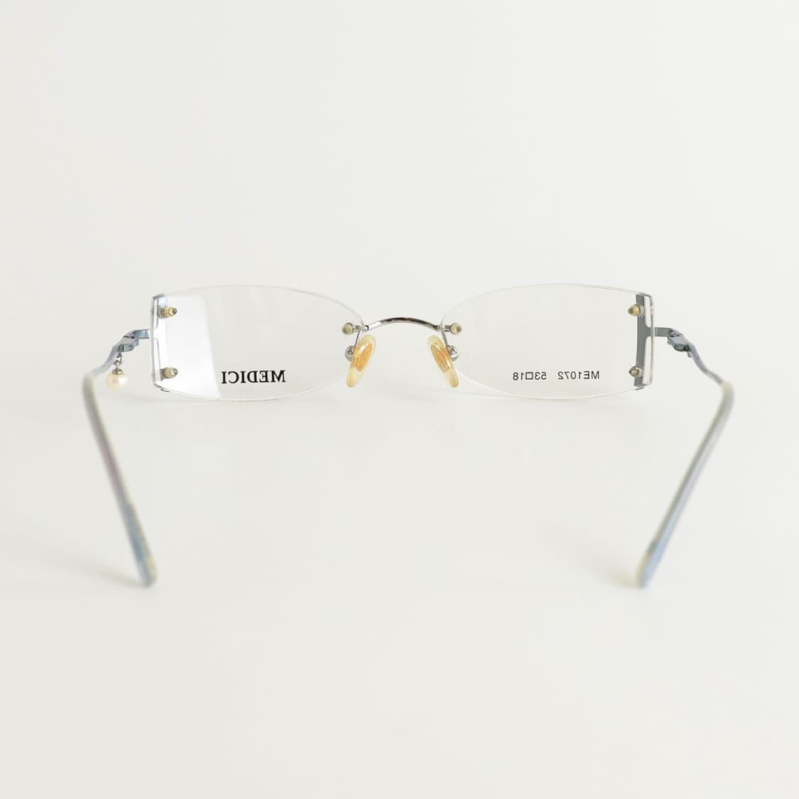 올드올즈 데드스탁 빈티지 MEDICI 진주 템플 무테 메탈 안경 상품이미지3