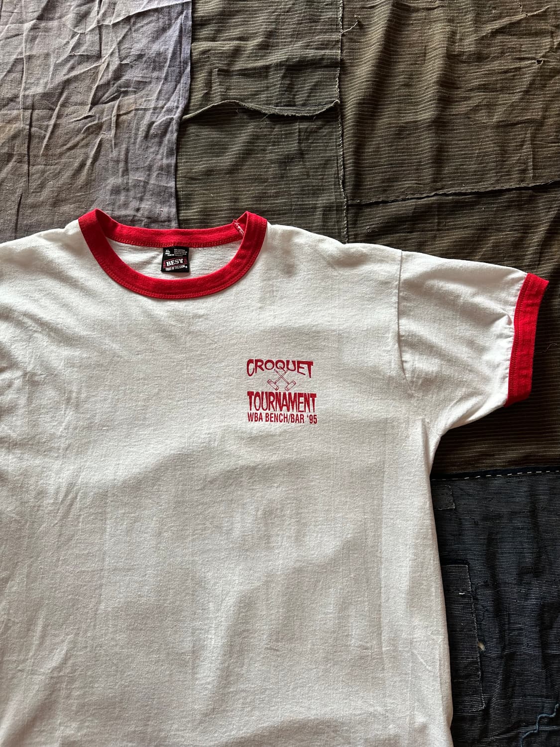 90s USA Fruit of the loom Ringer T Shirt 상품이미지2
