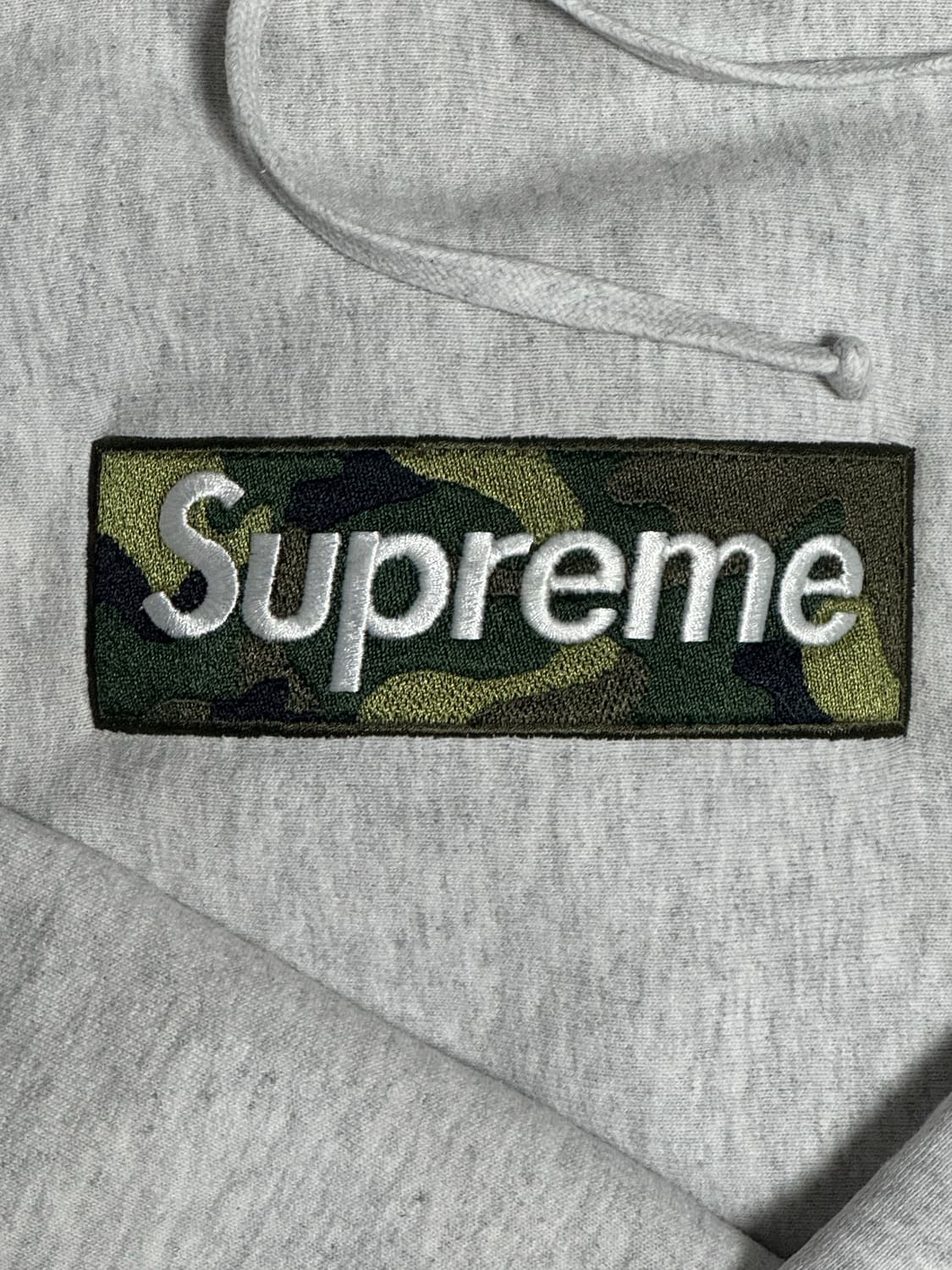 M)23fw 슈프림 박스로고 후드 그레이 상품이미지2