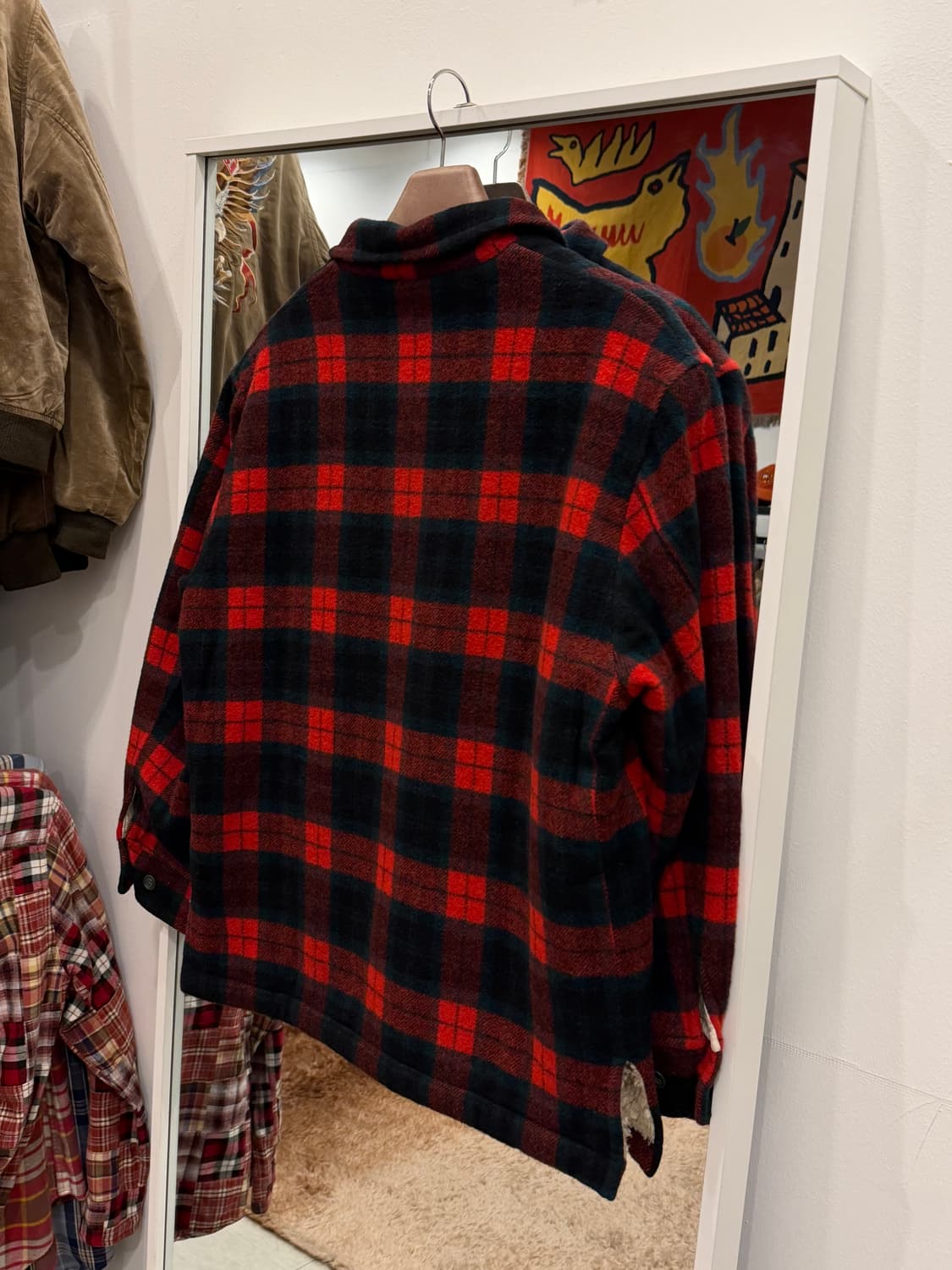 Pine Field 빈티지 쉐르파 타탄 체크 울 자켓 (Japan) 상품이미지6