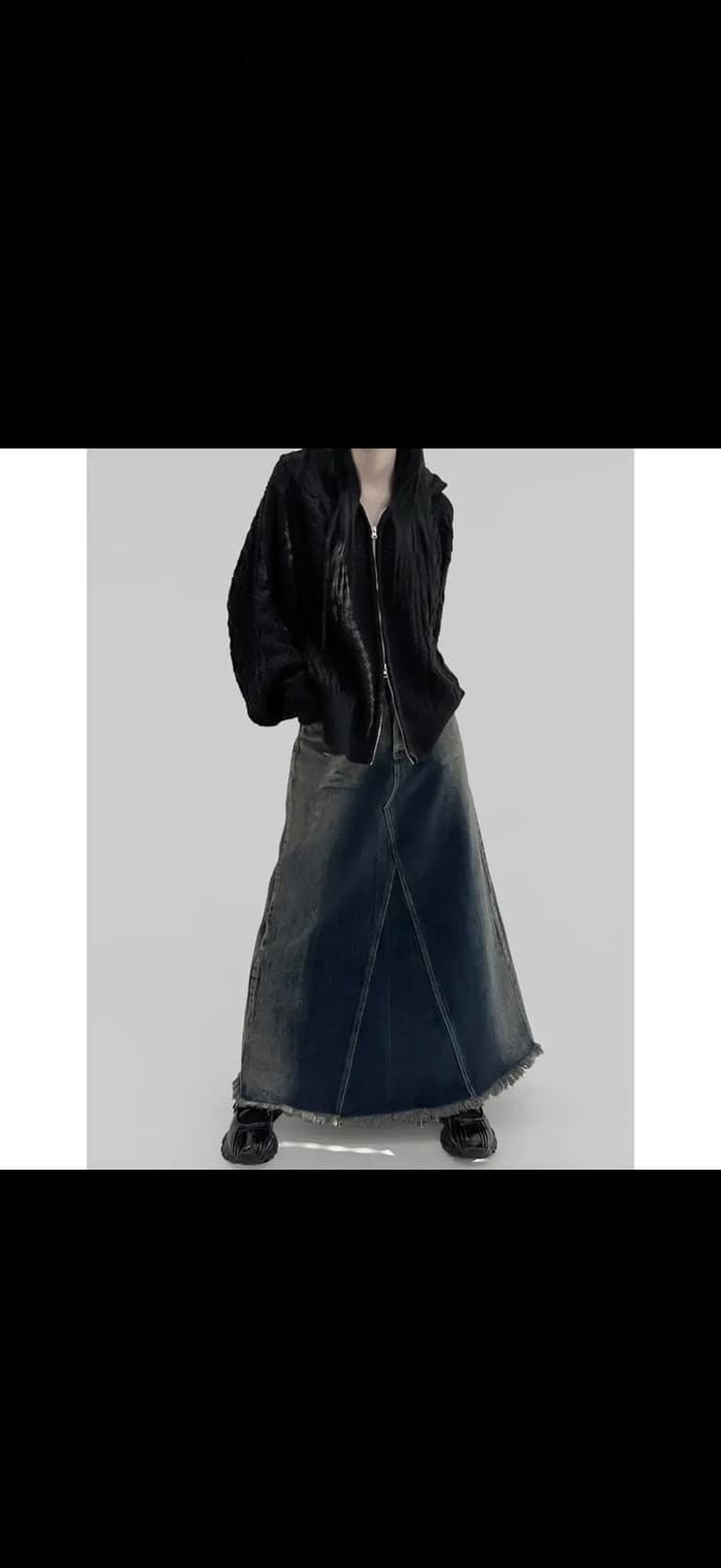 므넴 헨니 시와 데님 롱스커트 진청 s 상품이미지1