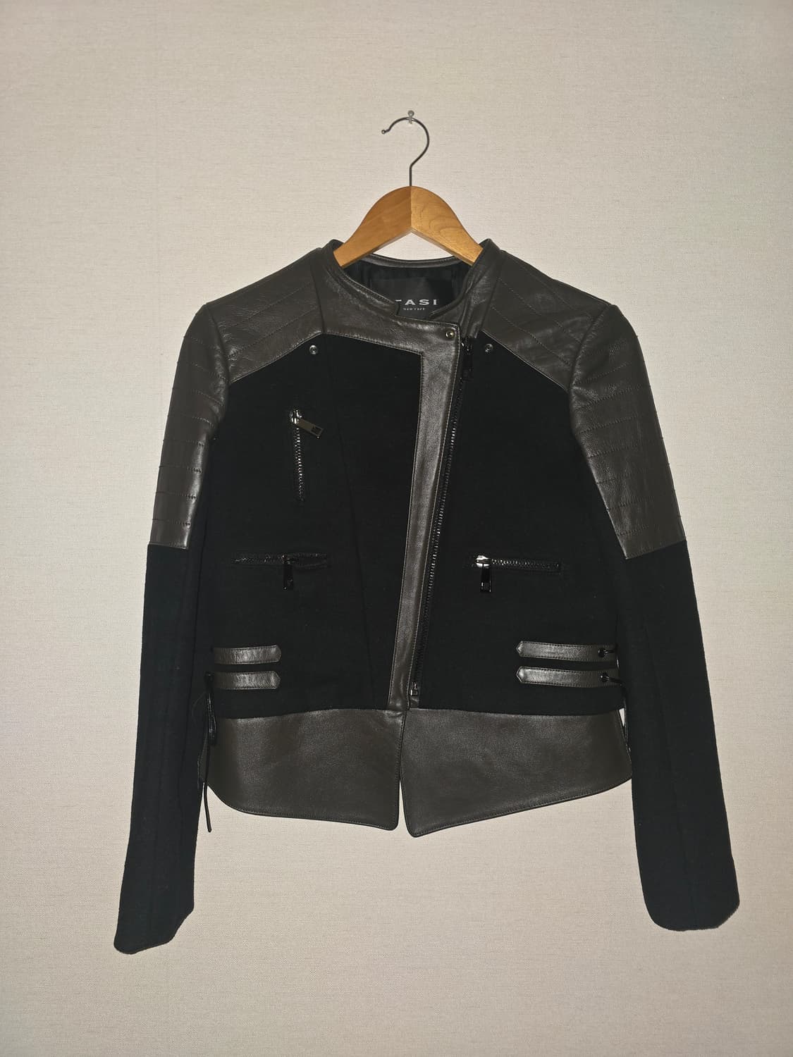 큐빈티지 가죽자켓 펑크 y2k 무채색 acr 상품이미지1