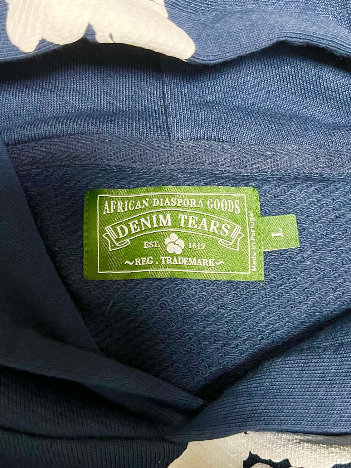 데님티어스 네이비 후드티 급처 상품이미지4