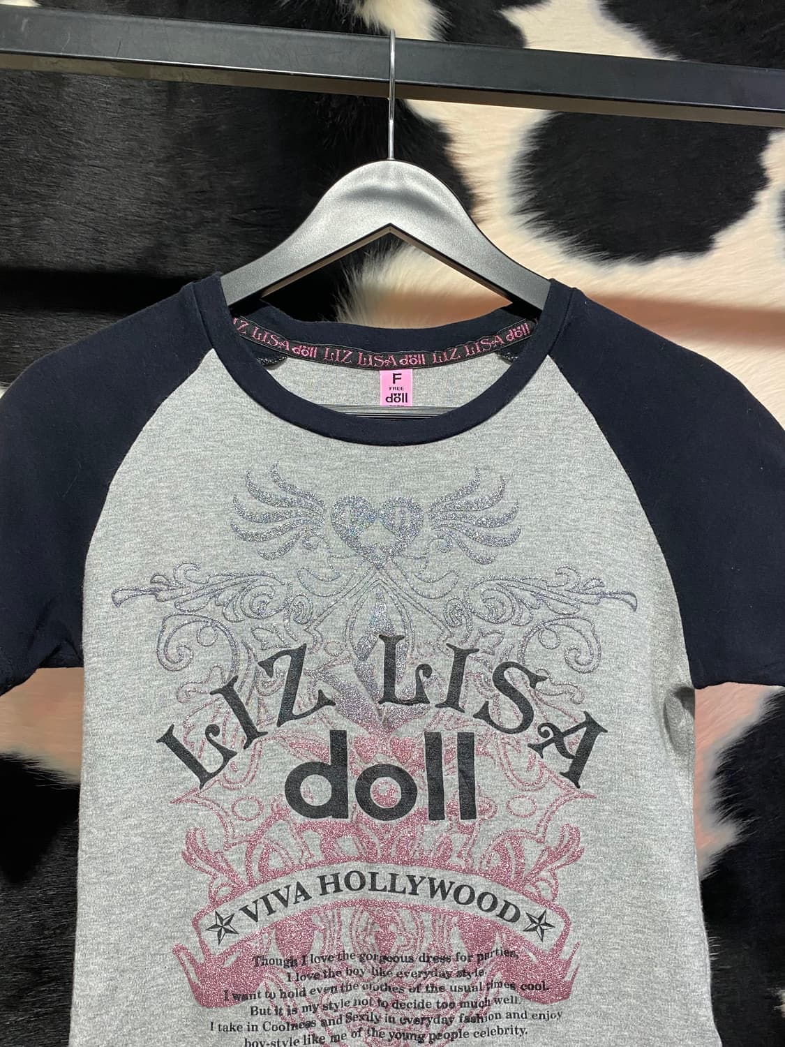 Liz Lisa doll 글리터 프린팅 레글런 반팔 티셔츠 상품이미지2
