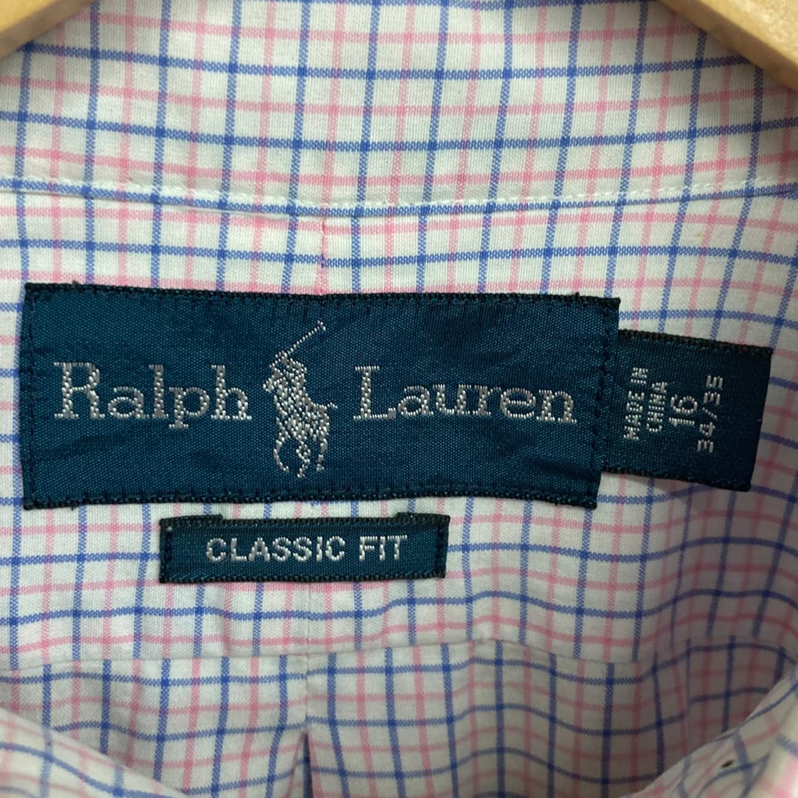 폴로 핑크 블루 체크 클래식핏 셔츠 M 상품이미지6
