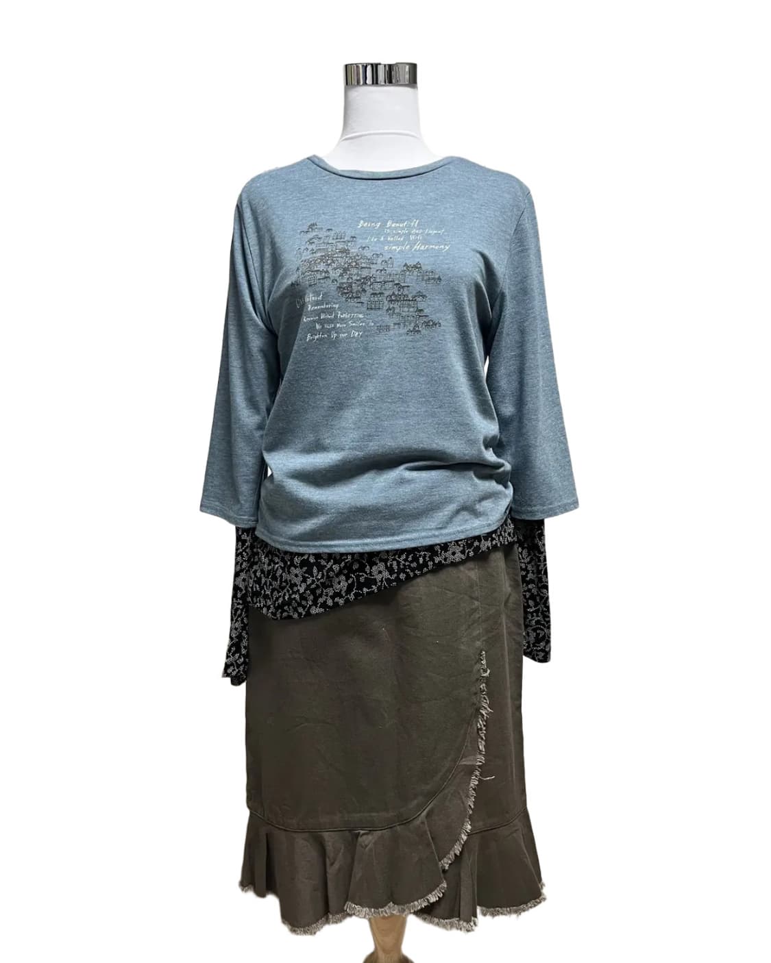 Blue house printing t shirt 상품이미지5