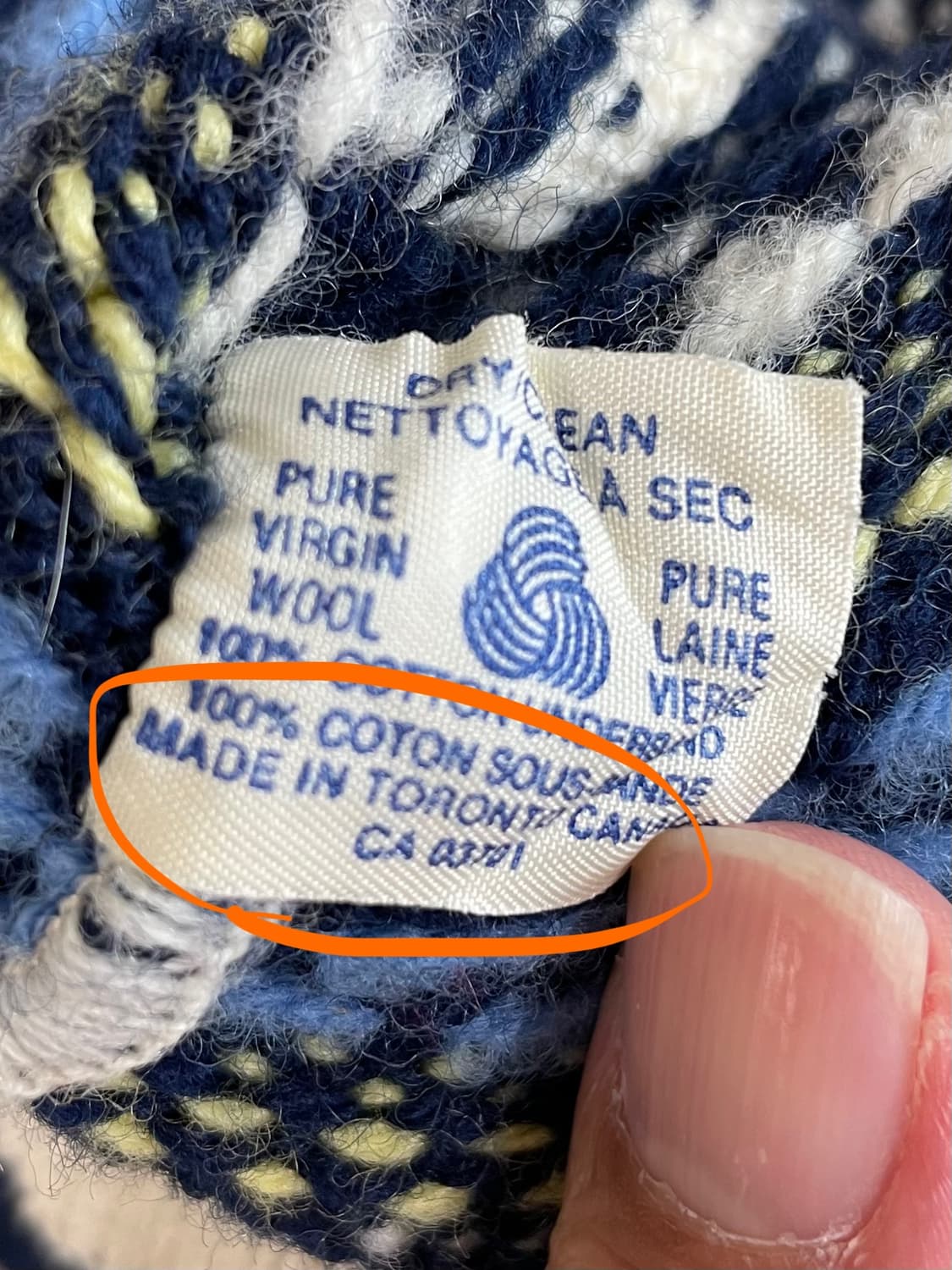 택포) 90s Made Canada 빈티지 패턴 울 니트 숏 비니 모자 상품이미지3