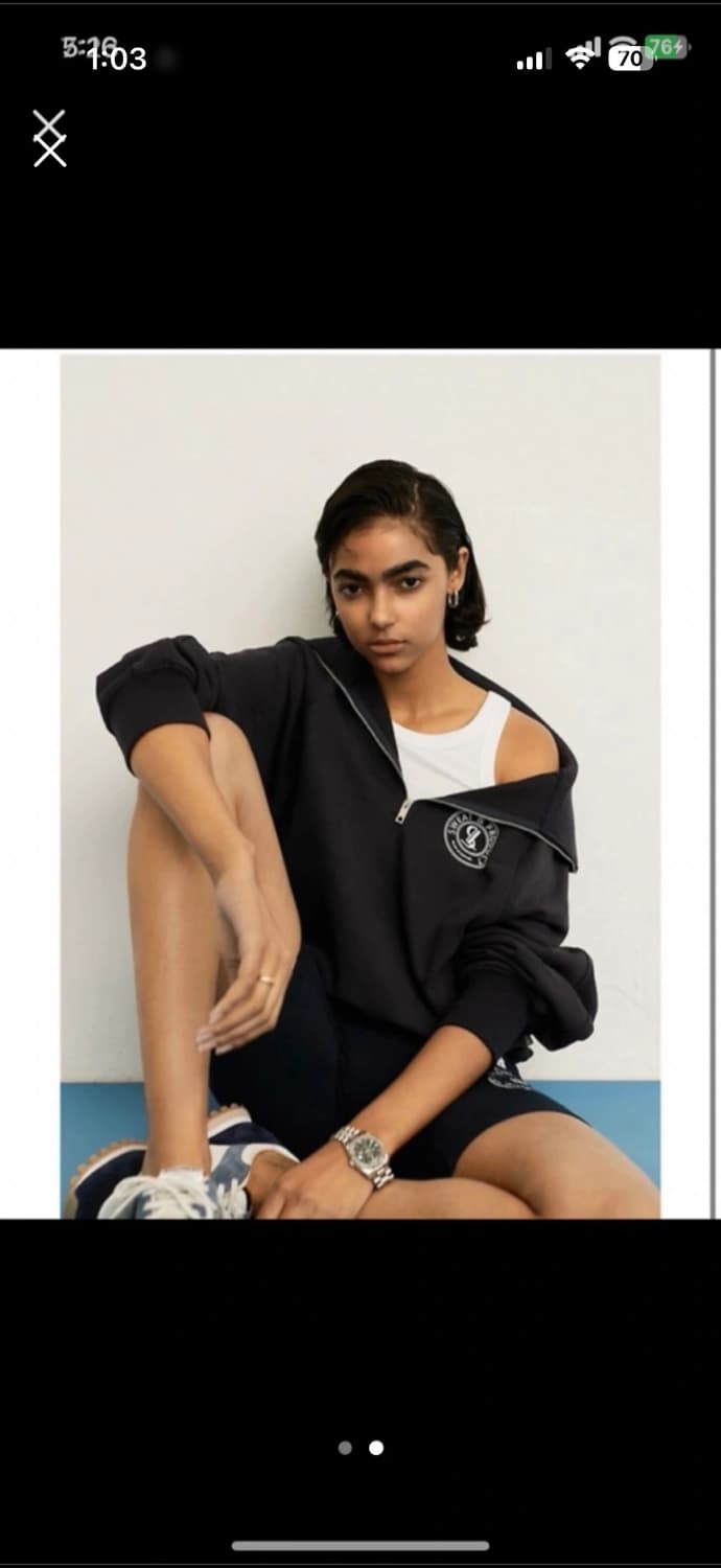 라퍼지 포 우먼 클럽 오버핏 하프집업 맨투맨 조거 셋업 상품이미지2