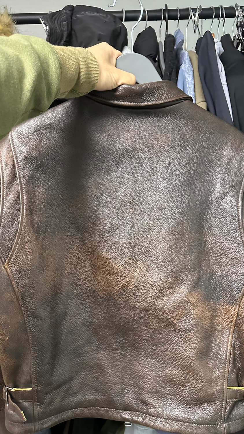 토니웩 디스트로이트 브라운 싱글 레더 자켓 L 상품이미지10