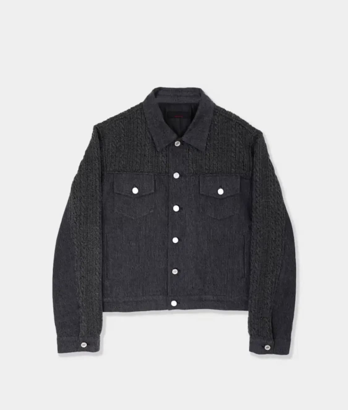 애니타임로릭 니트자켓 차콜S 상품이미지1