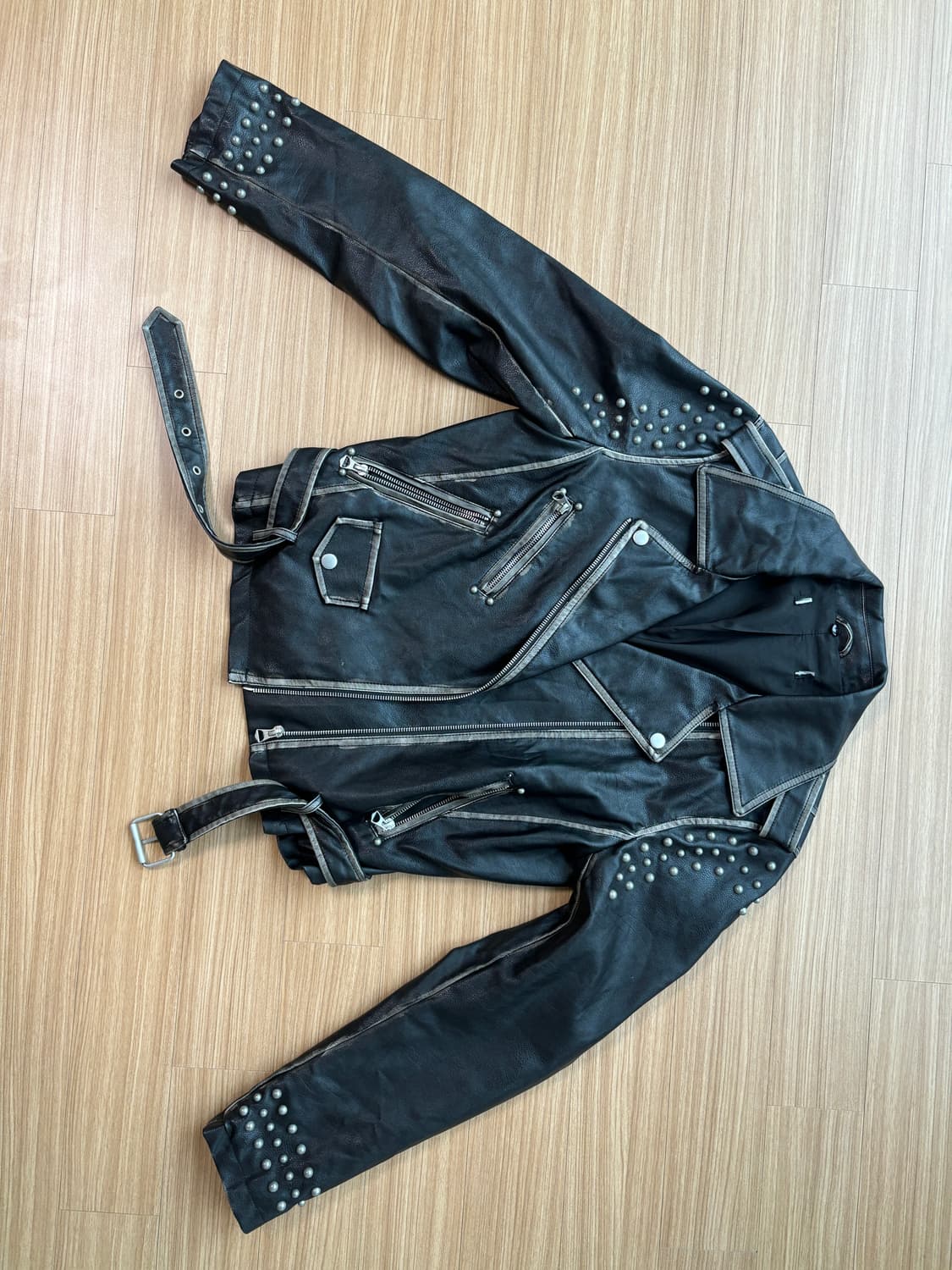 스터드 디테일 라이더 자켓 상품이미지3