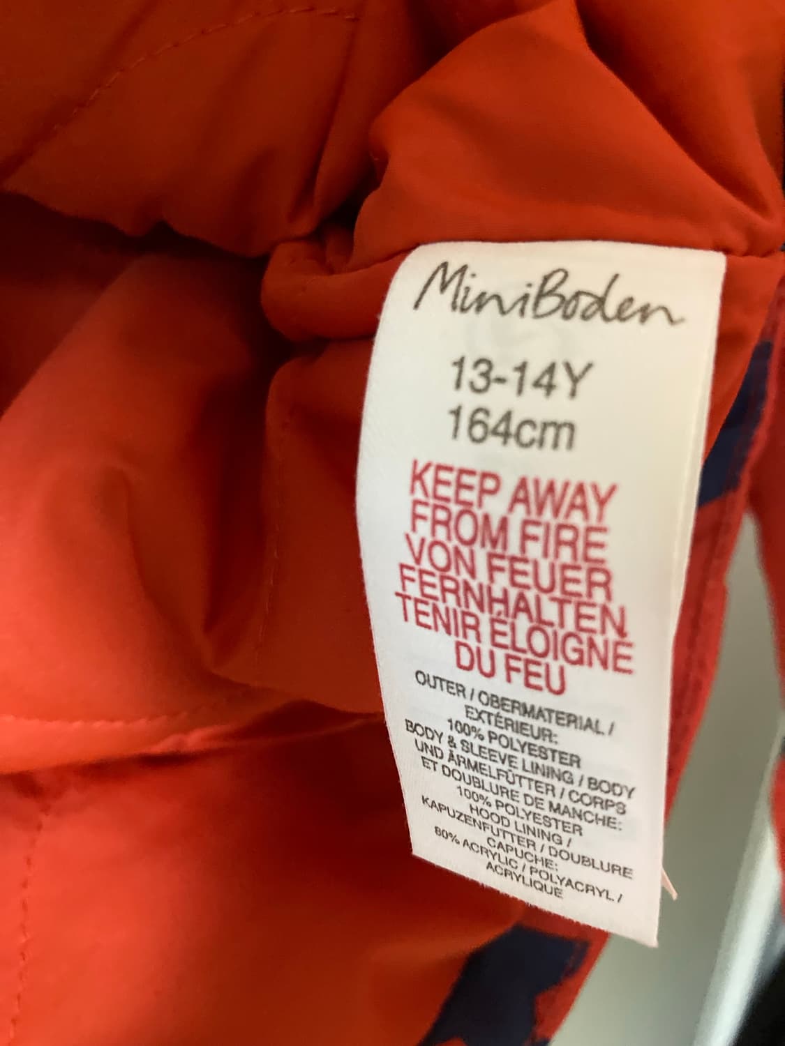 Boden 보덴 레드 스타 패딩 자켓 13-14Y 상품이미지5