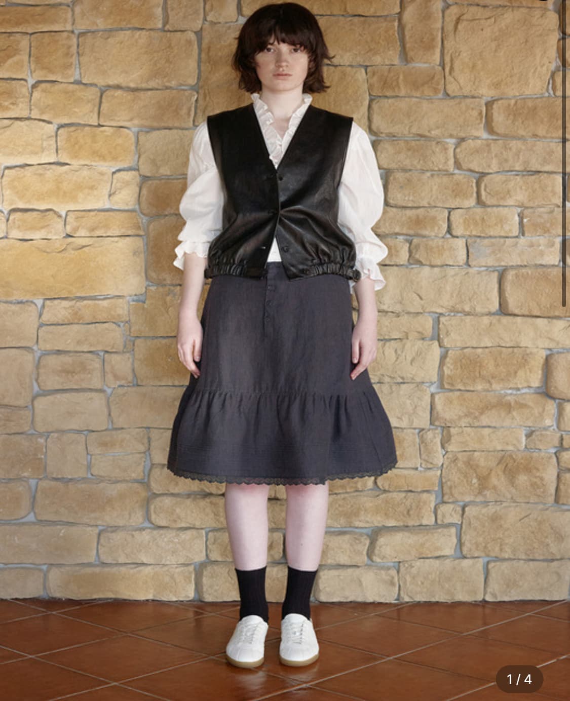 비아플레인 린넨 스커트 Via Clover linen skirt 상품이미지1