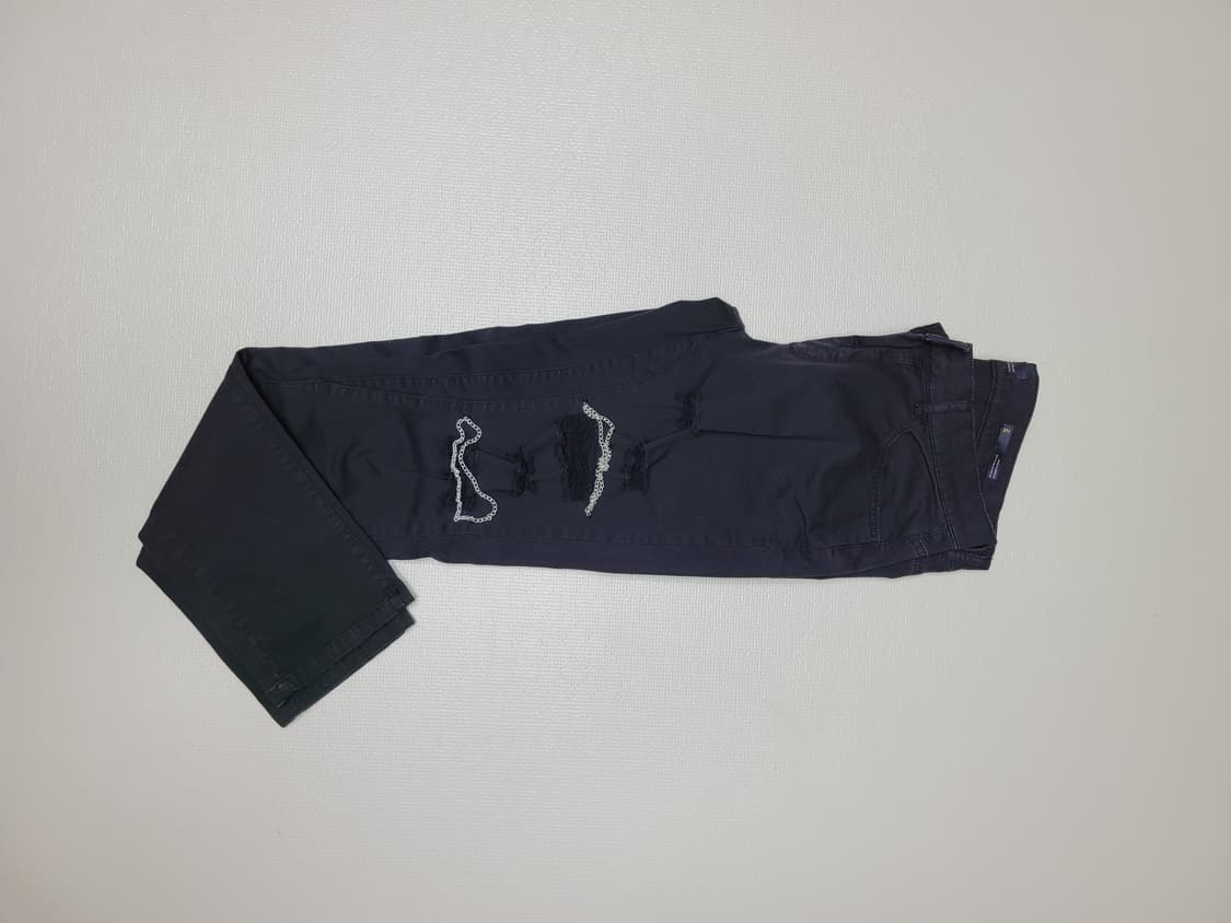 자라맨 ZARAMAN 체인장식 데미지 팬츠 33 블랙 상품이미지2