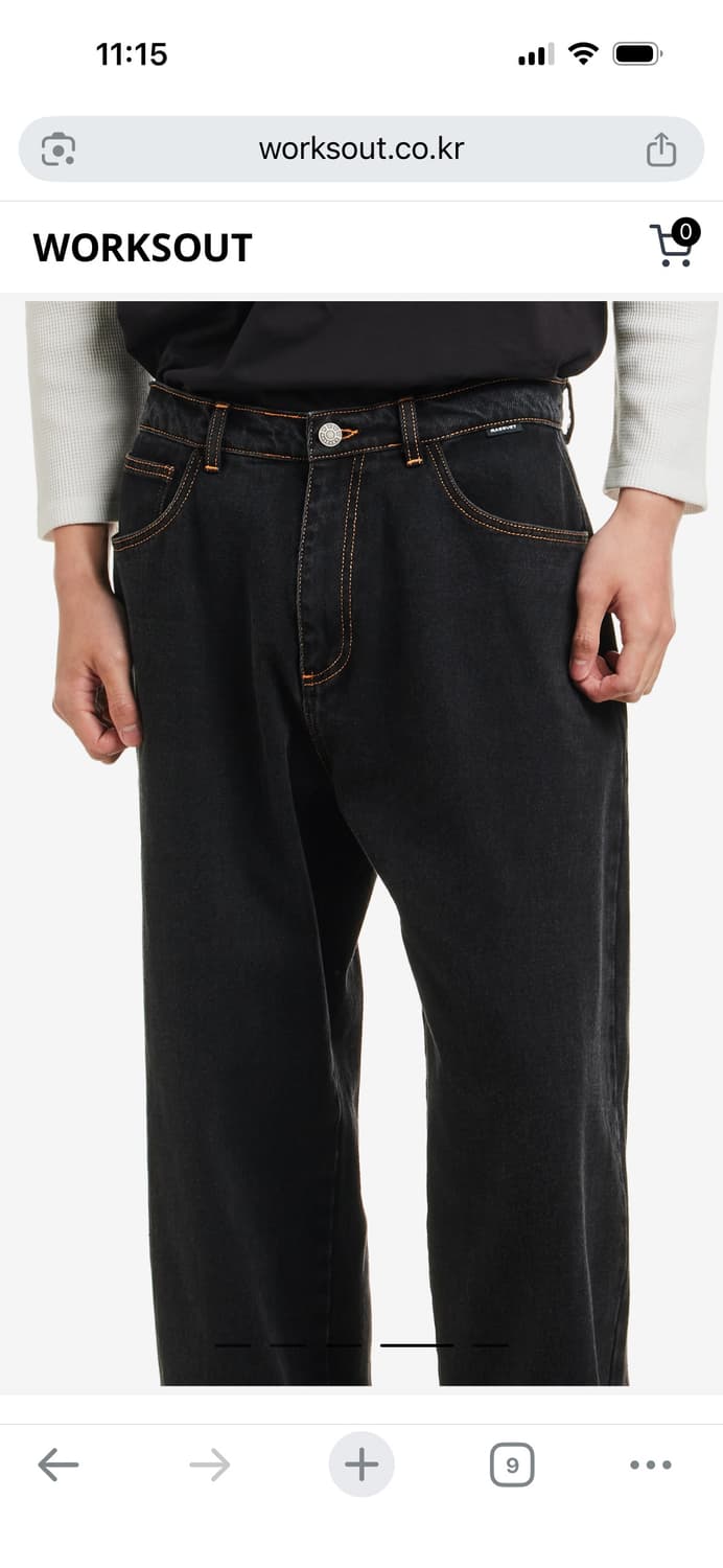 라스벳 데님 팬츠 블랙 상품이미지7