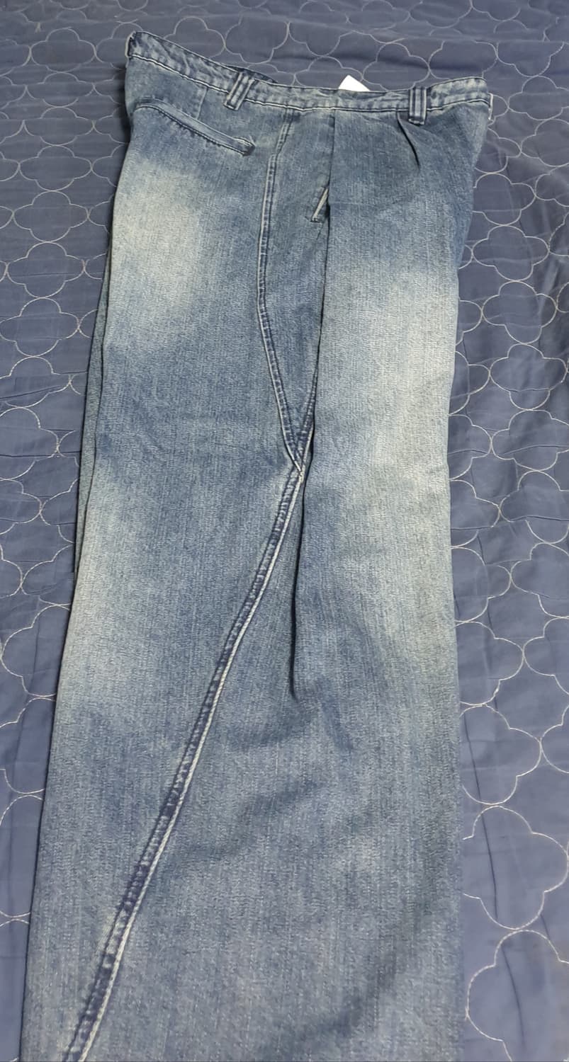 CORKAGE 커브드 사이드 핀턱 워싱 벌룬 데님팬츠 (M) 상품이미지3