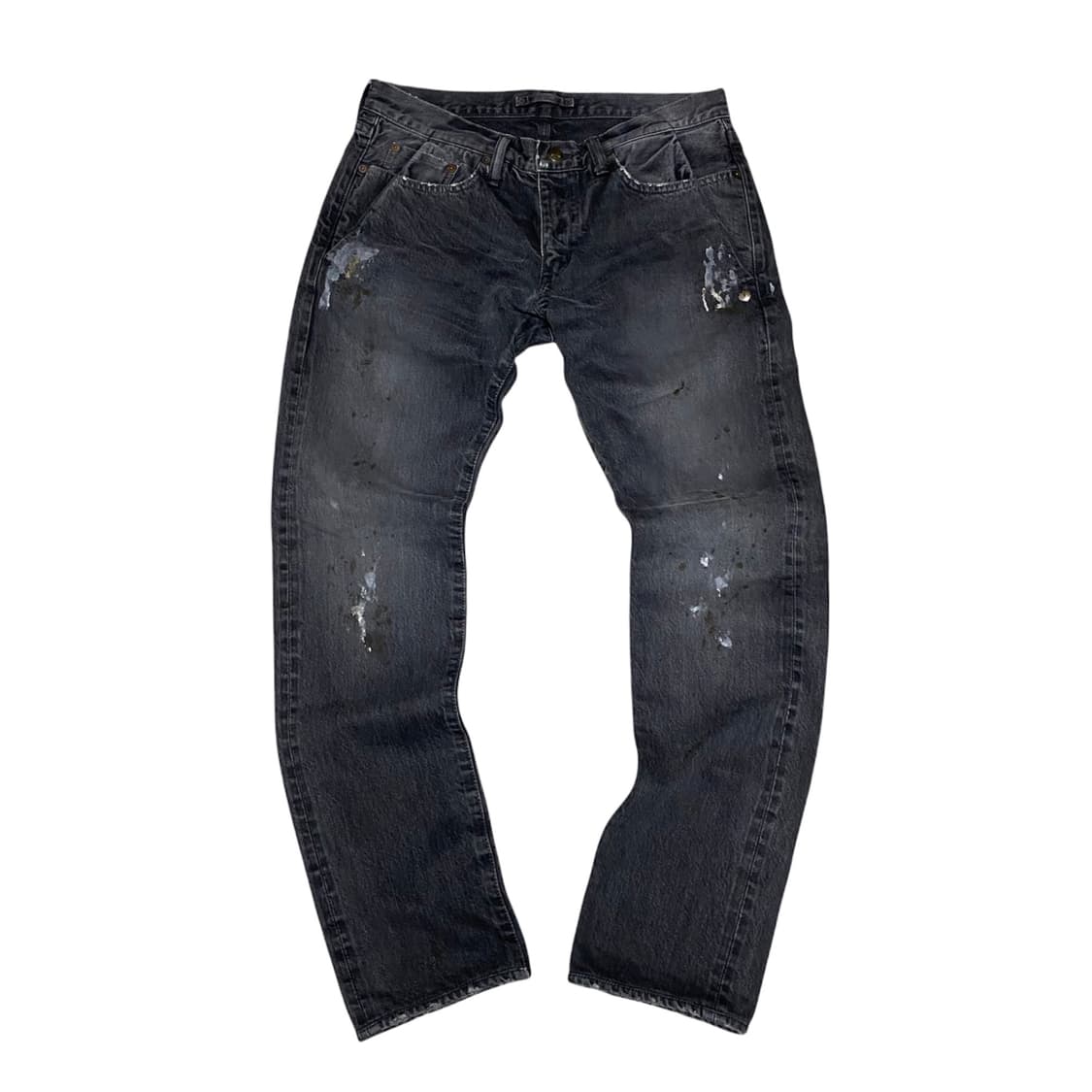 미하라야스히로 페인팅 블랙 데님 팬츠 상품이미지1