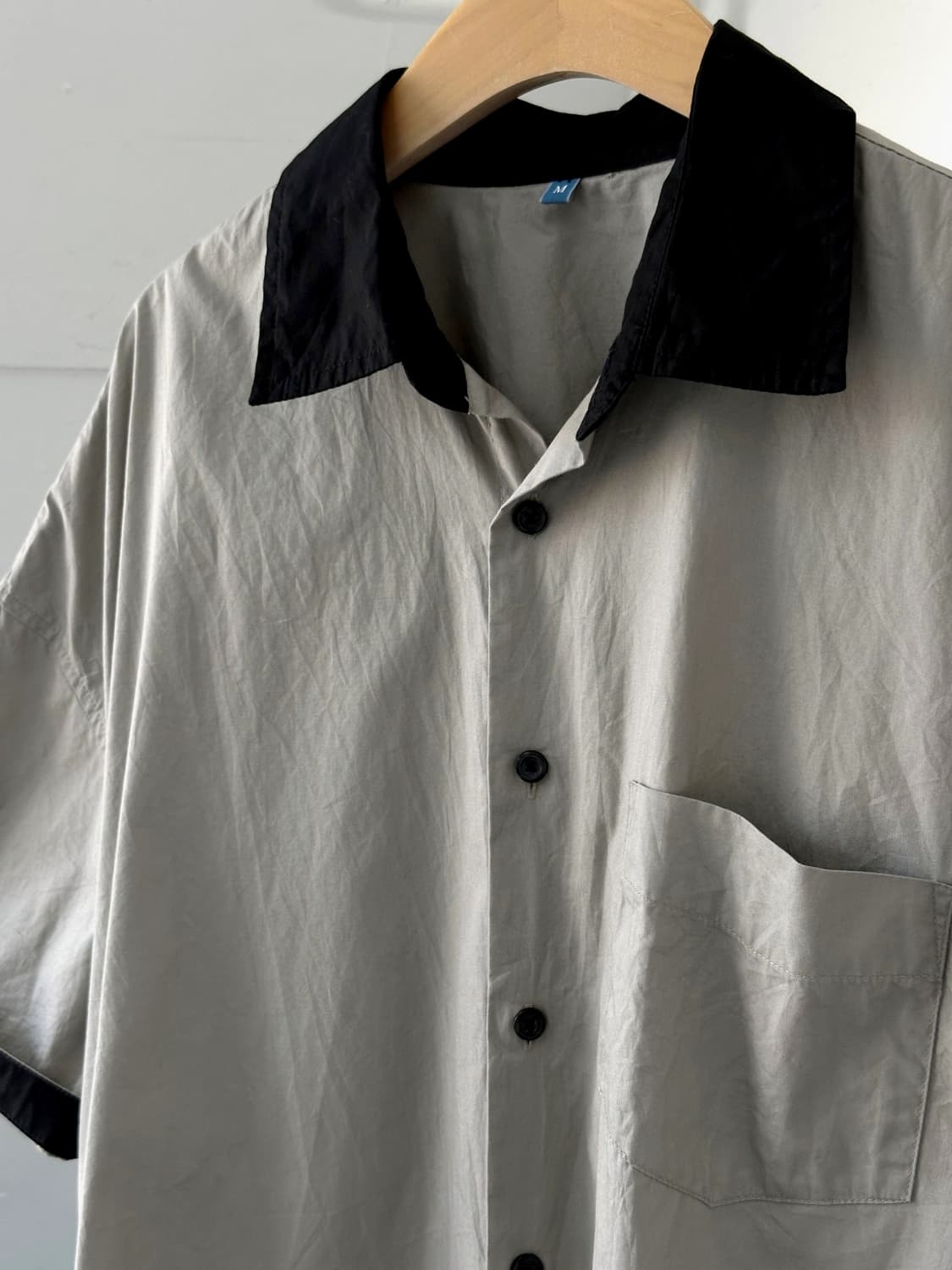 Light cotton panel design BIG H/S shirt 상품이미지2